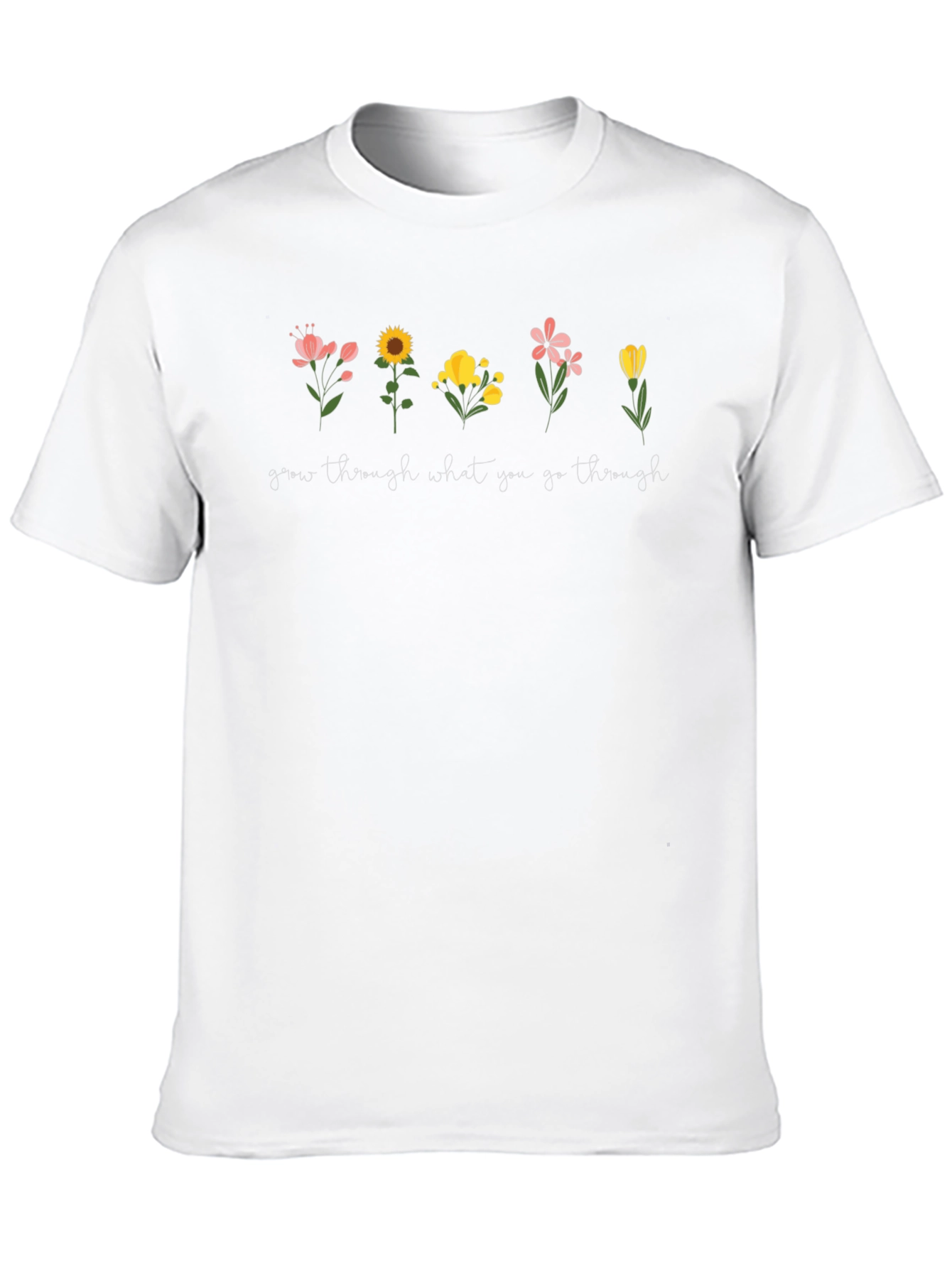 Grow Through What You Go Through Black Graphic Tee