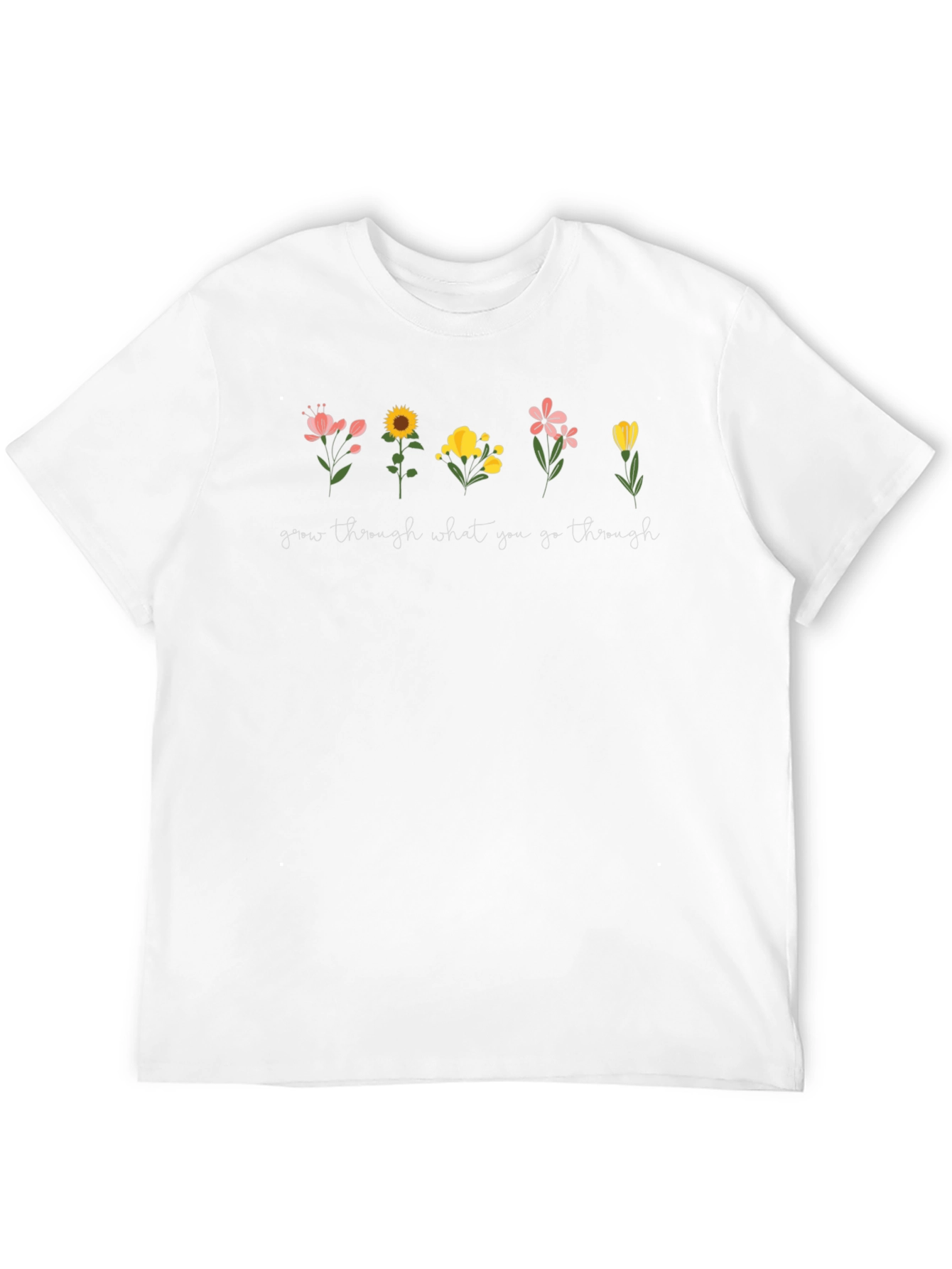 Grow Through What You Go Through Black Graphic Tee