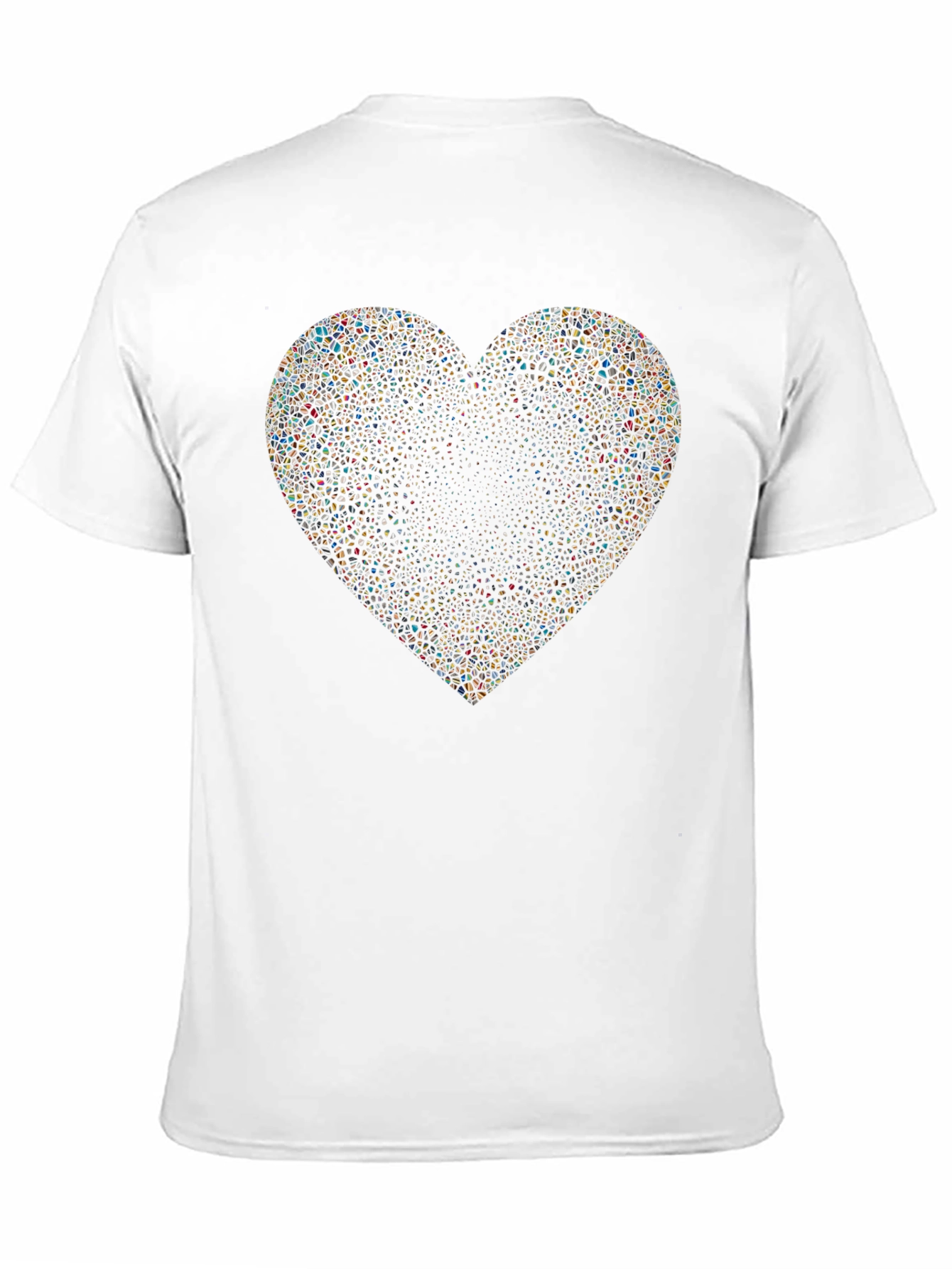 Abstract Mosaic Heart Black T-Shirt