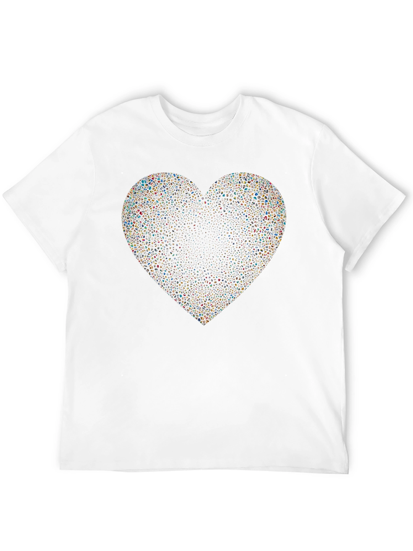 Abstract Mosaic Heart Black T-Shirt