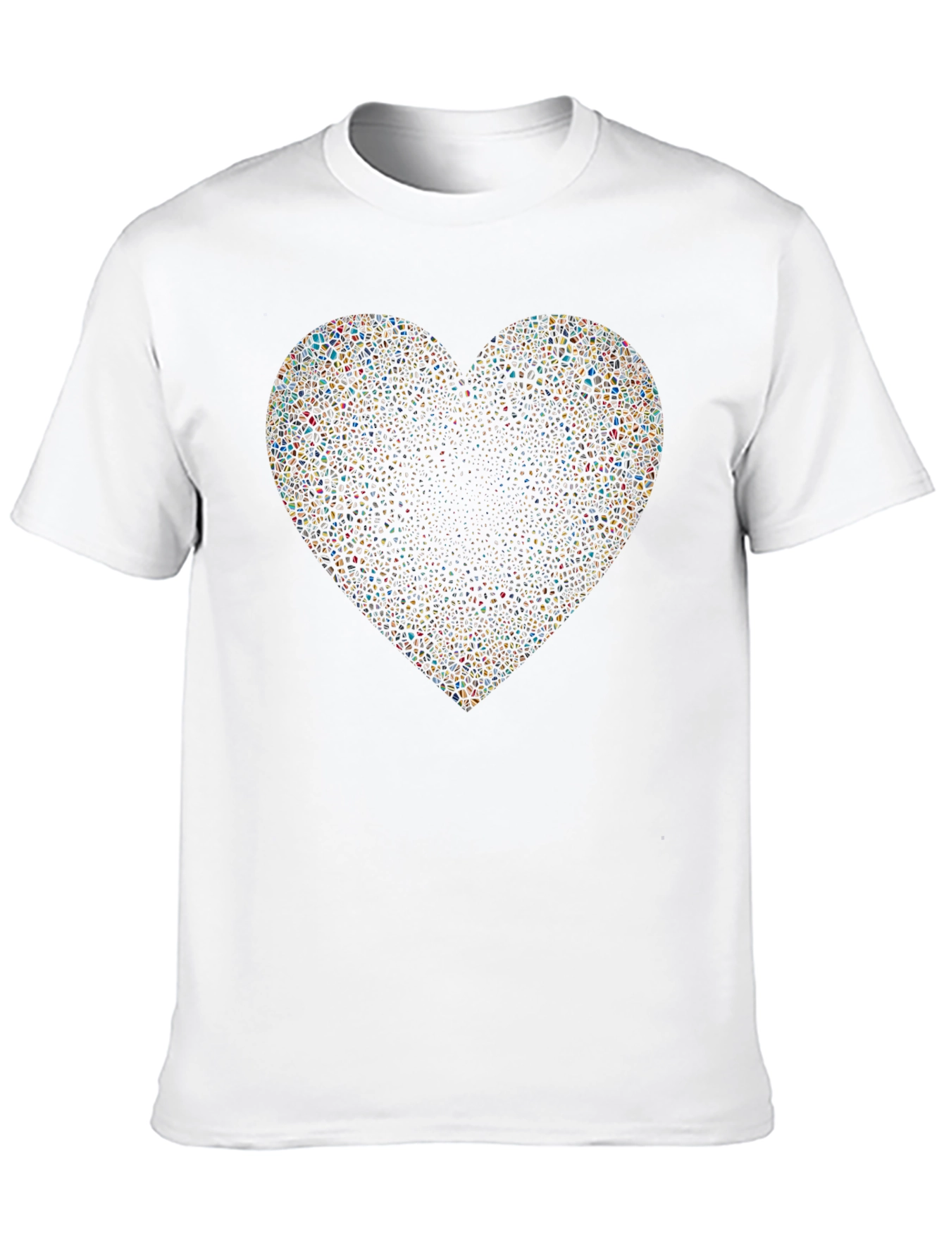 Abstract Mosaic Heart Black T-Shirt