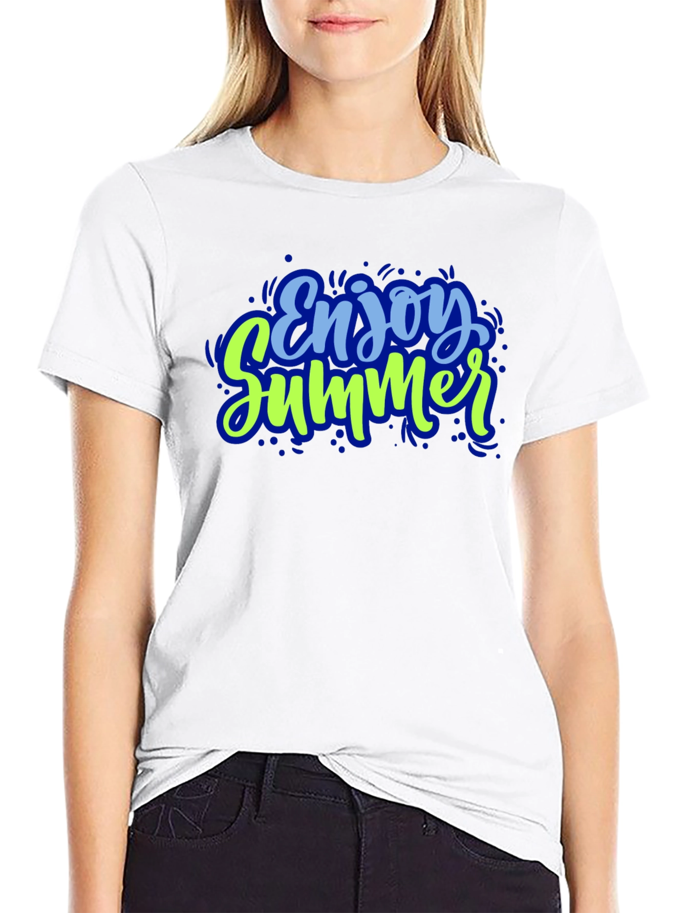 Enjoy Summer Graphic Tee - Black Cotton