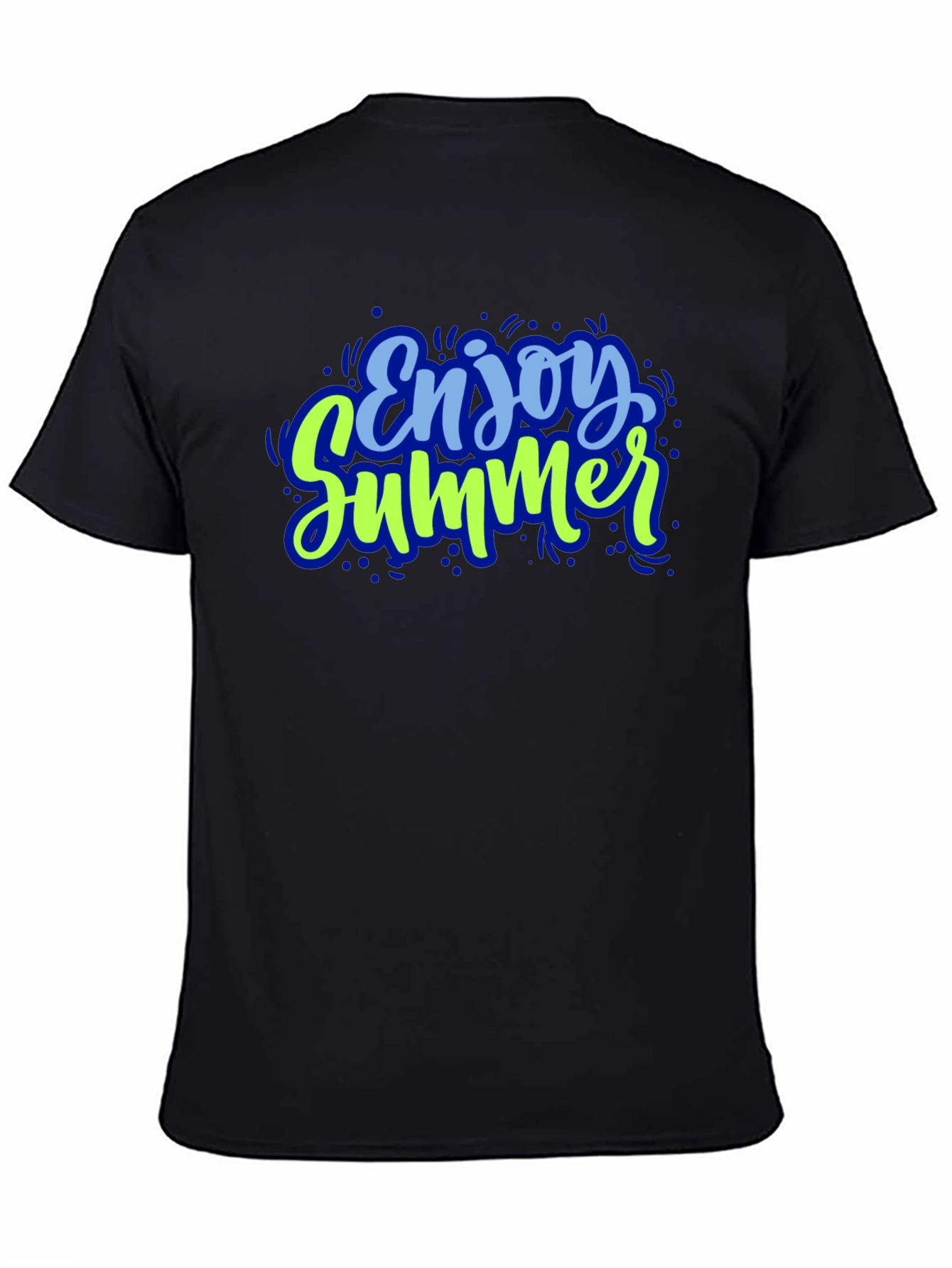 Enjoy Summer Graphic Tee - Black Cotton