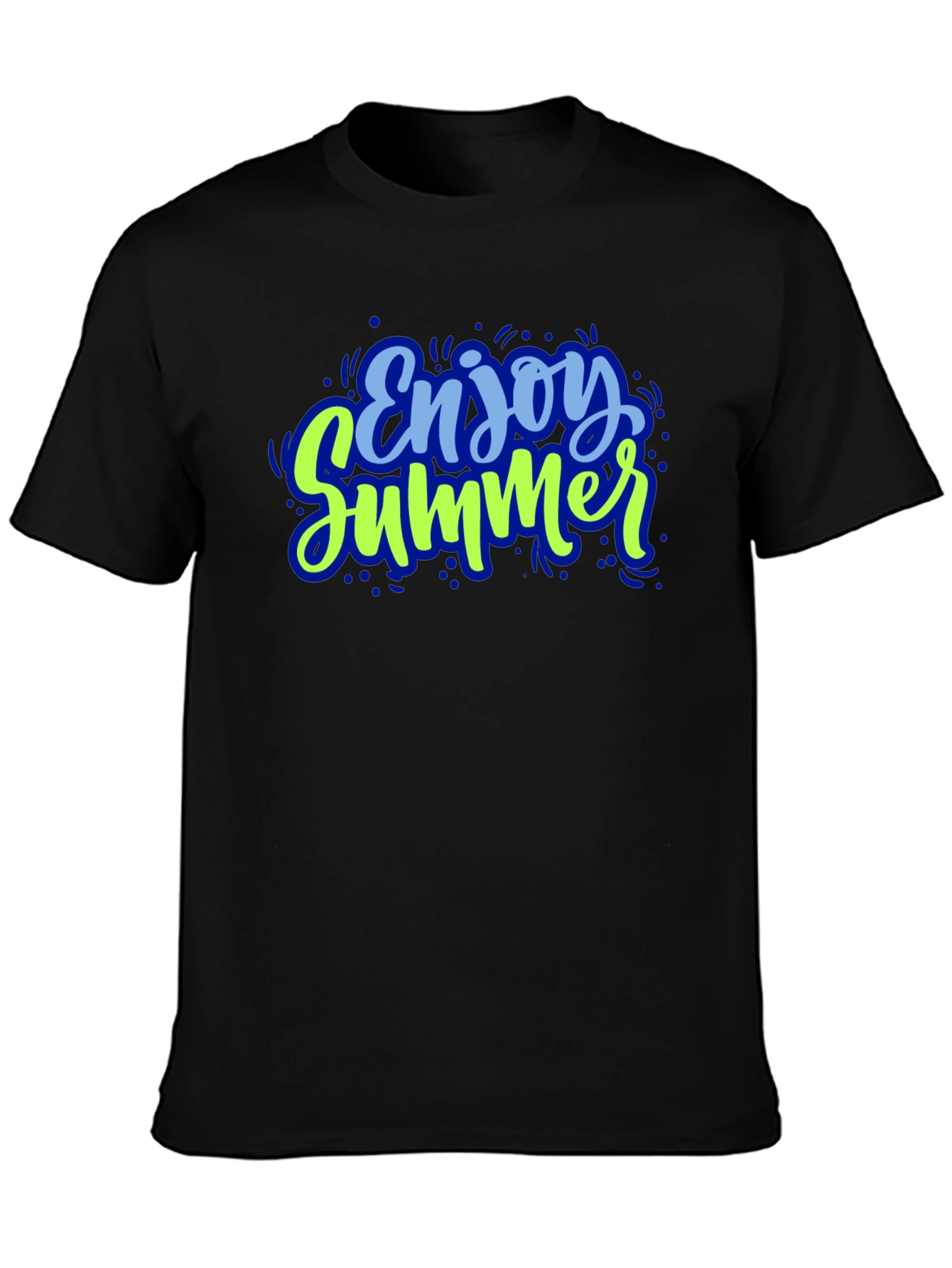 Enjoy Summer Graphic Tee - Black Cotton