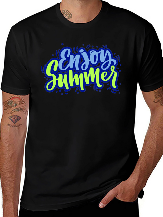 Enjoy Summer Graphic Tee - Black Cotton