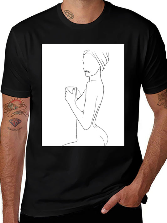 Minimalist Woman Line Art T-Shirt