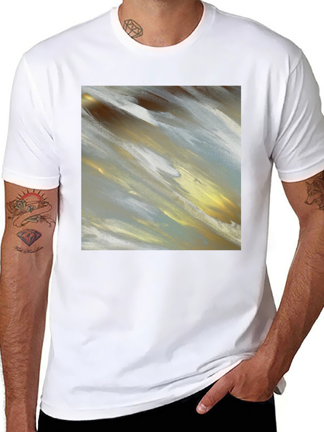 Abstract Art T-Shirt - Modern Brushstroke Design