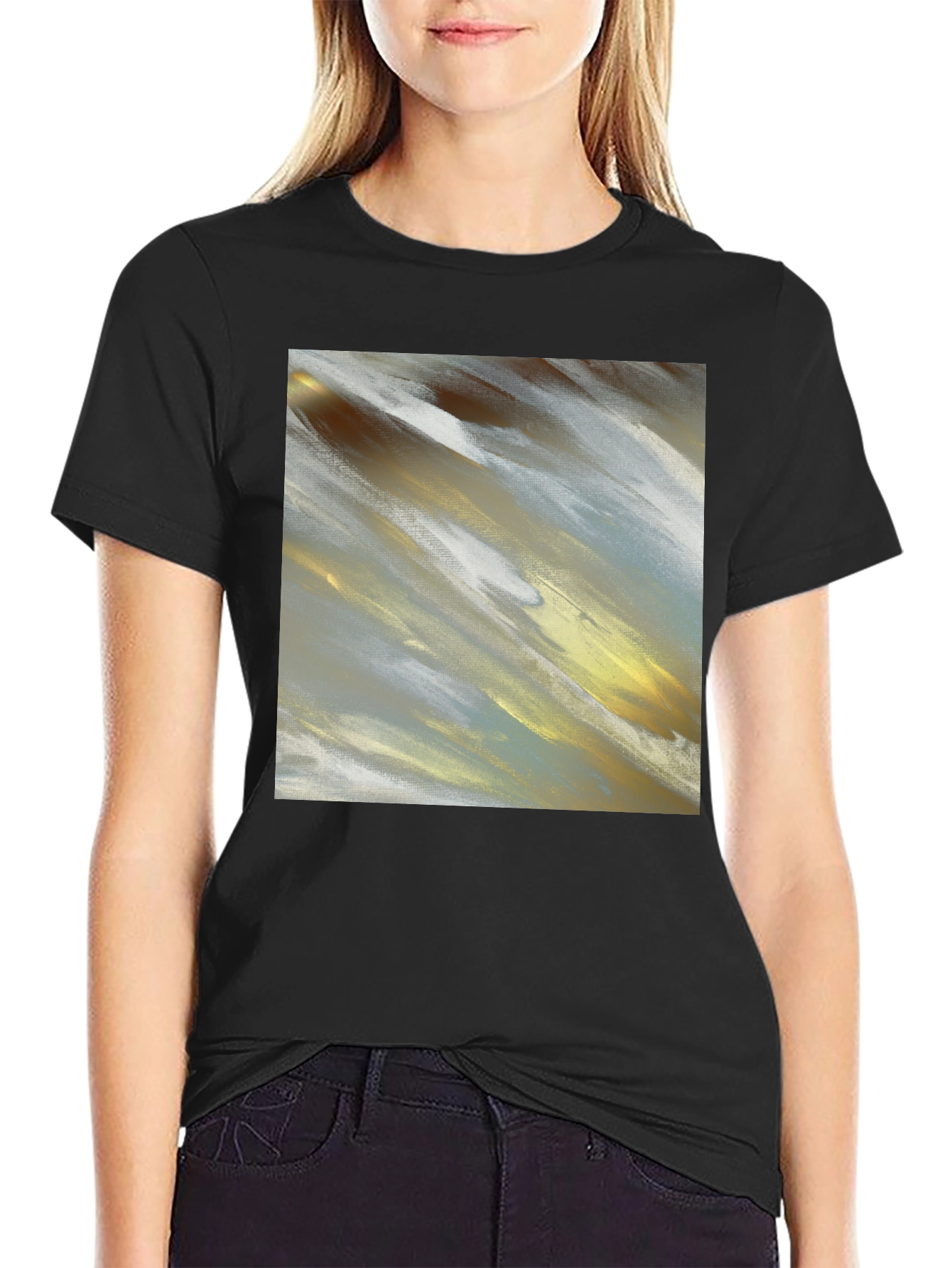 Abstract Art T-Shirt - Modern Brushstroke Design