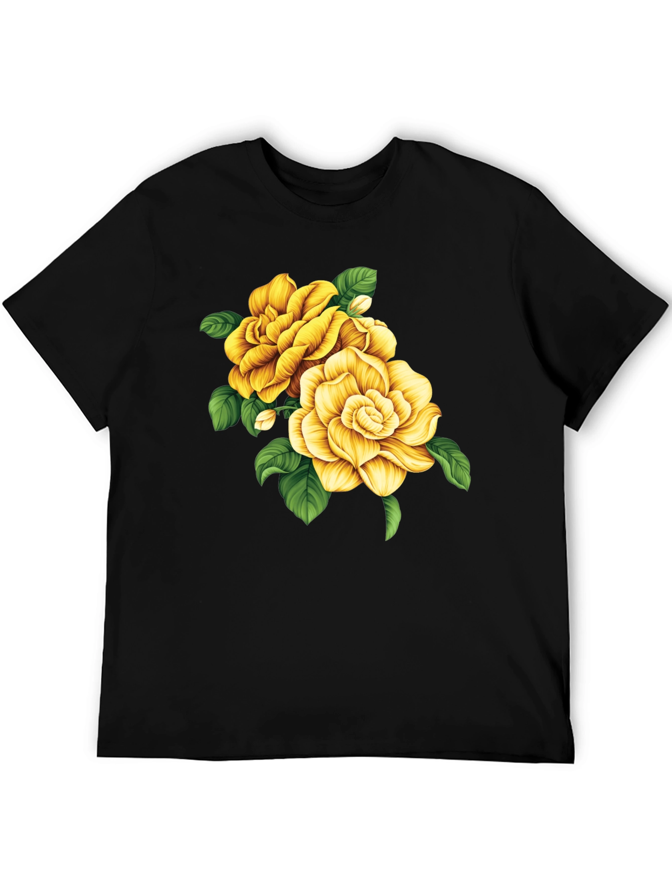 Floral Graphic Tee - Yellow Rose Design