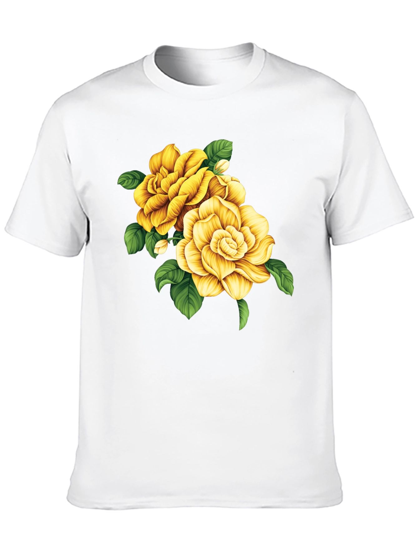 Floral Graphic Tee - Yellow Rose Design