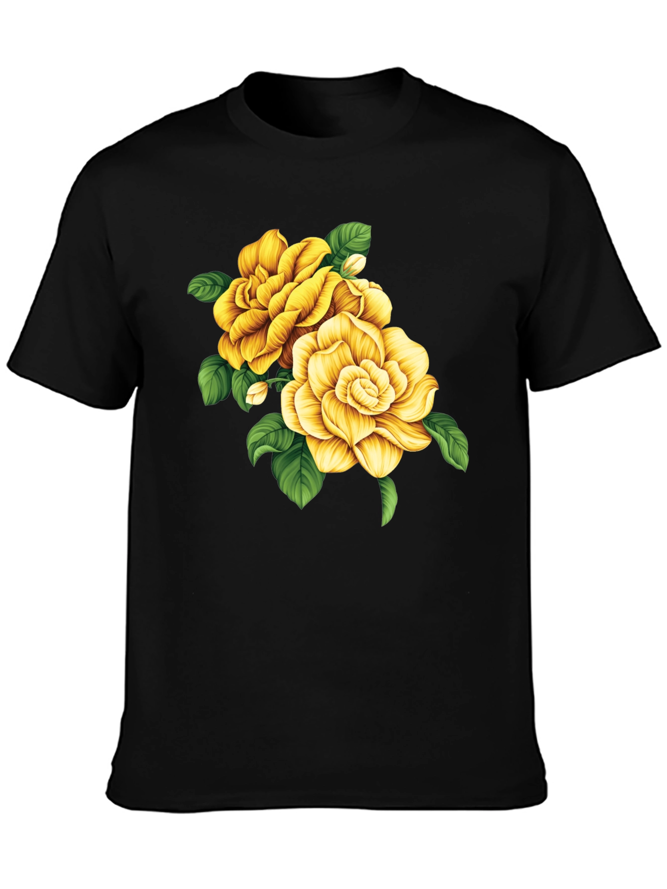 Floral Graphic Tee - Yellow Rose Design