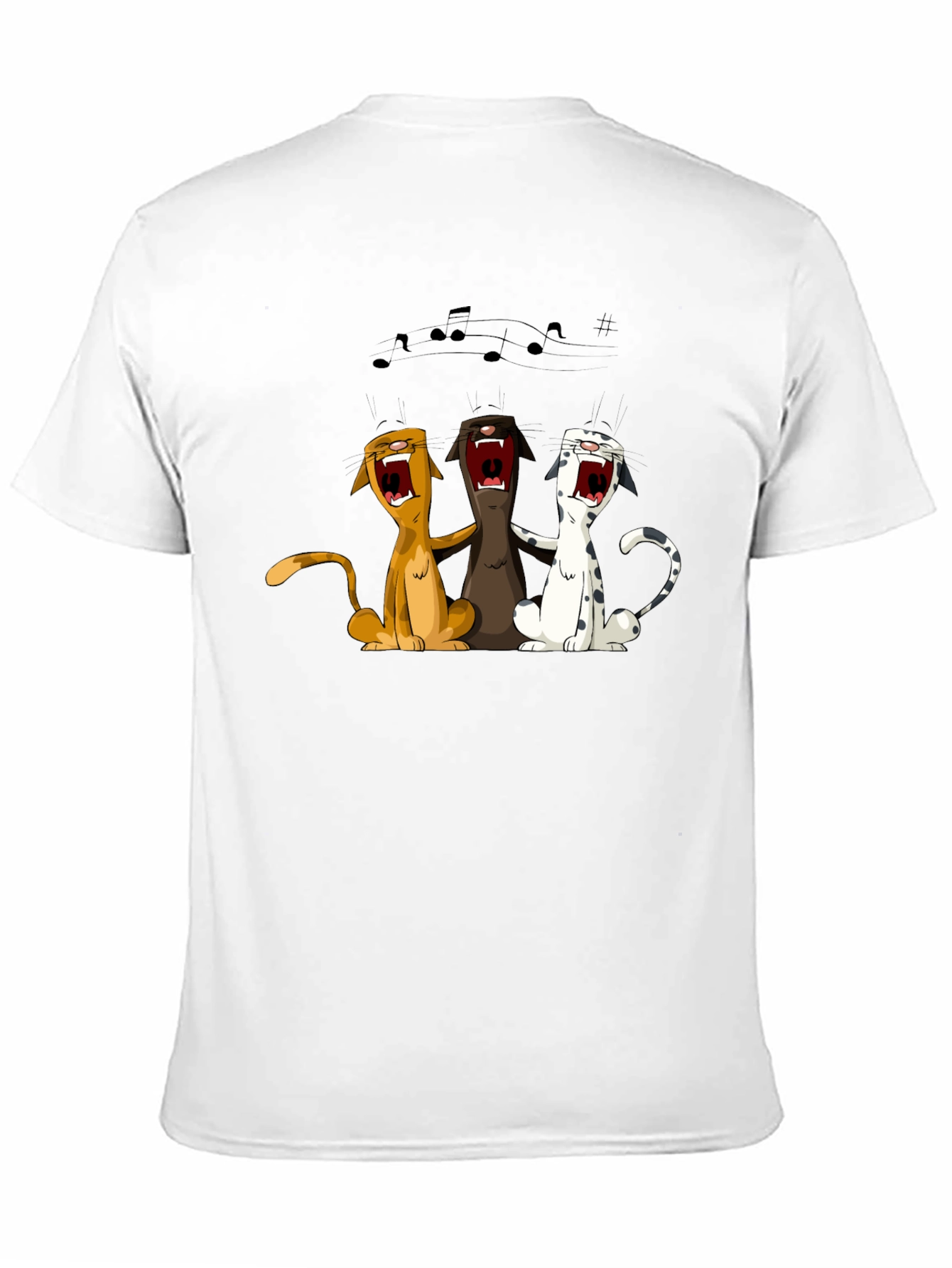 Singing Cats Graphic T-Shirt - Black