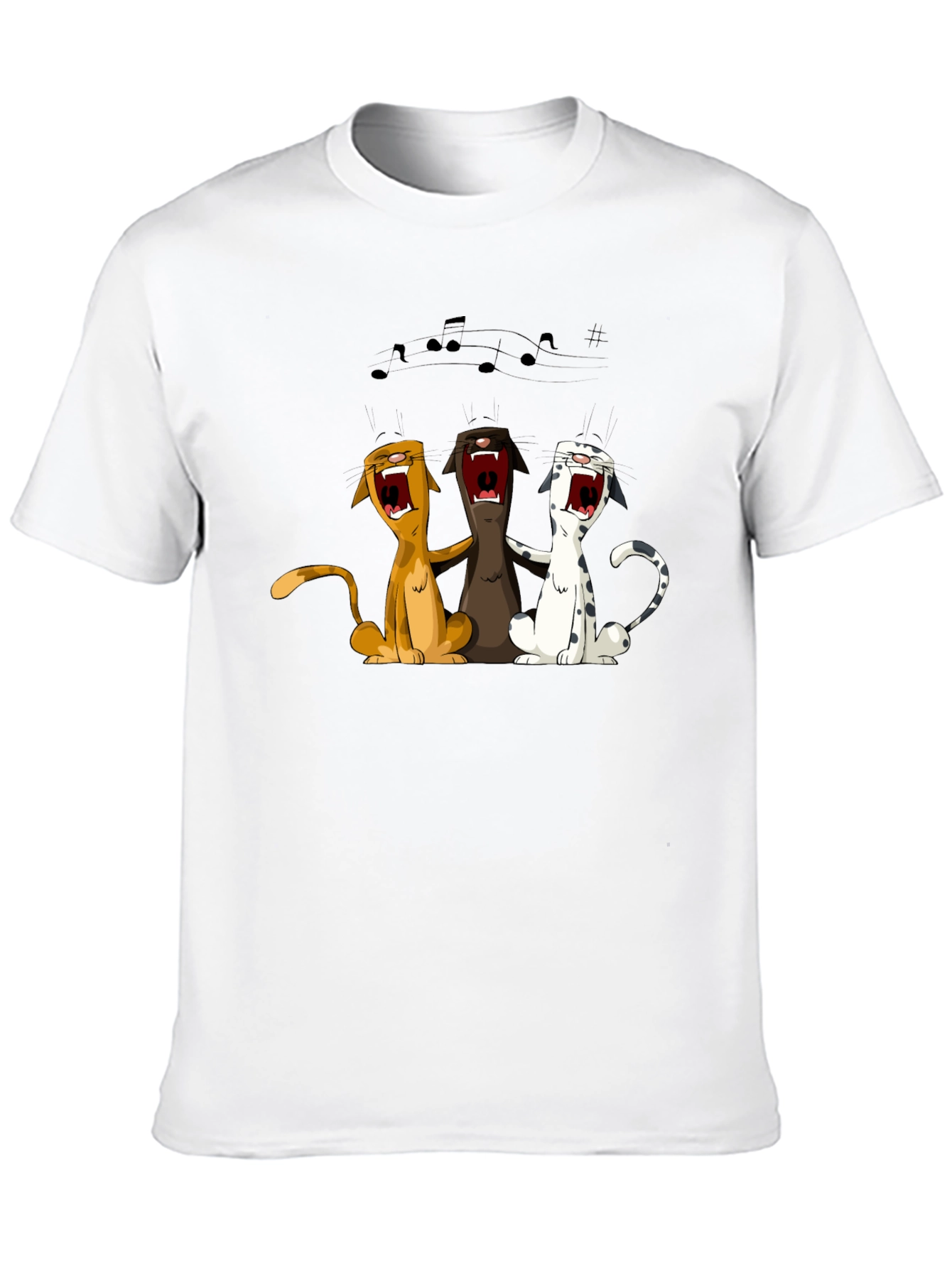 Singing Cats Graphic T-Shirt - Black