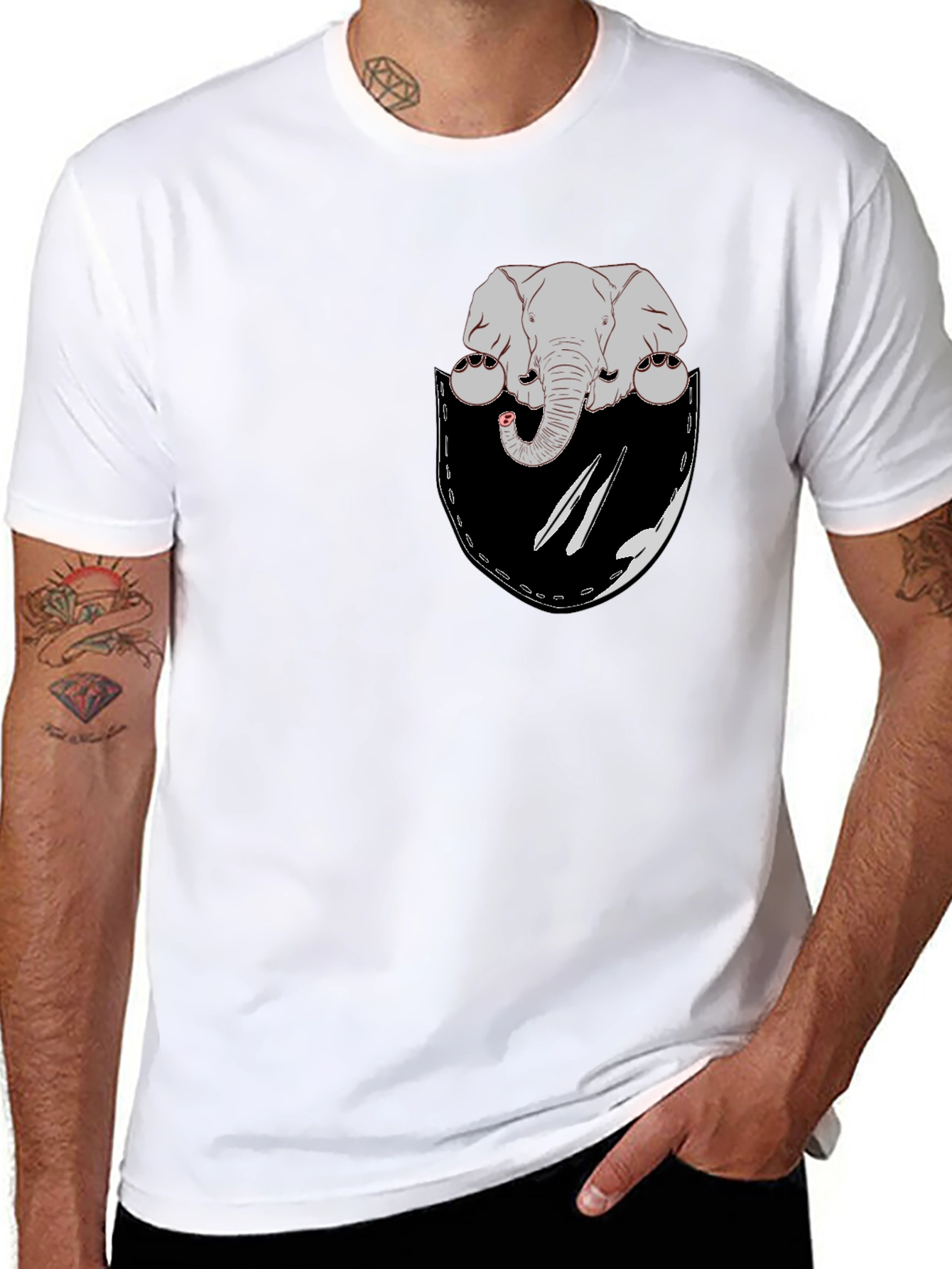 Elephant Pocket Graphic T-Shirt