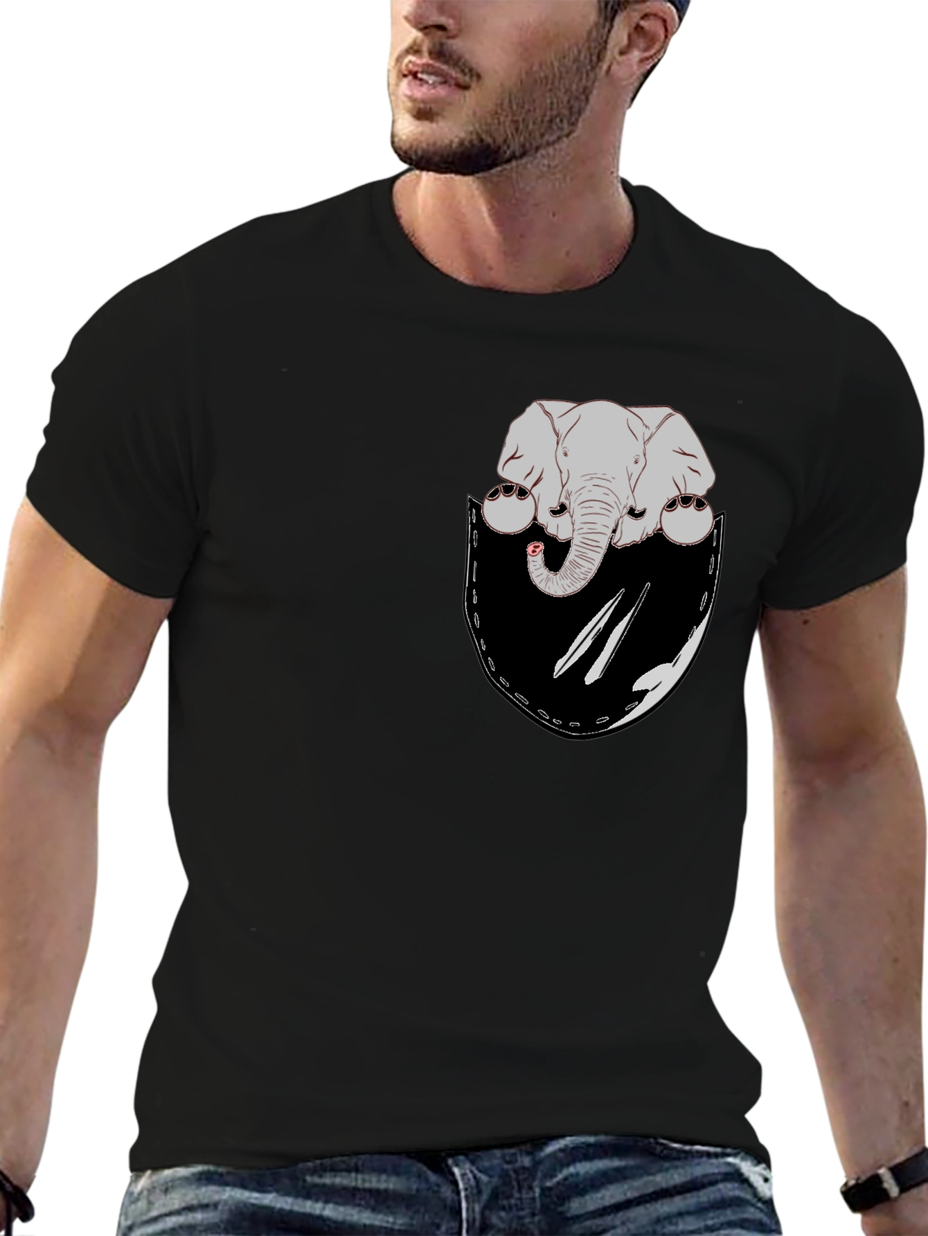 Elephant Pocket Graphic T-Shirt