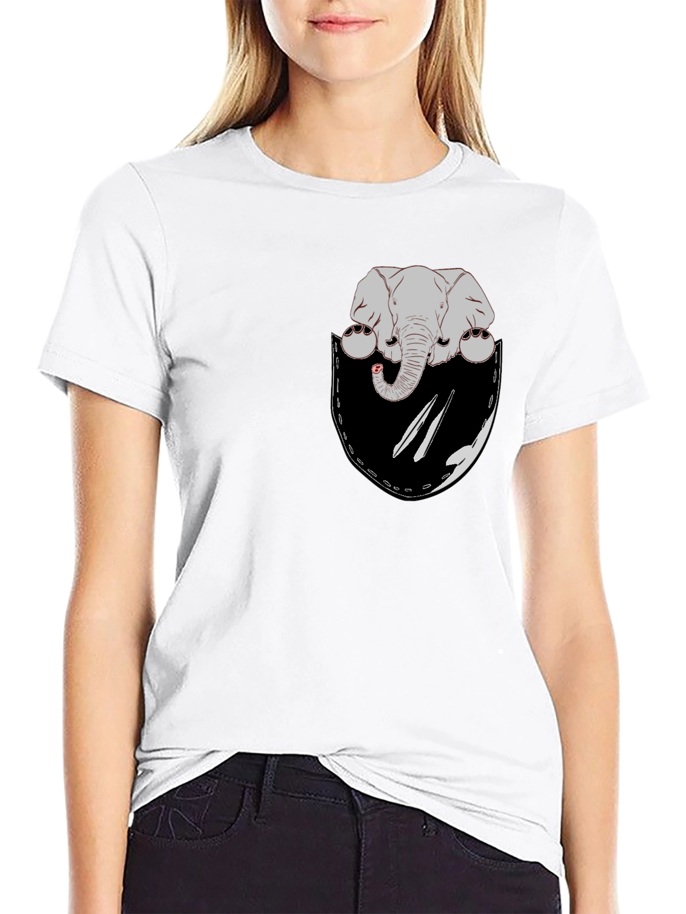 Elephant Pocket Graphic T-Shirt