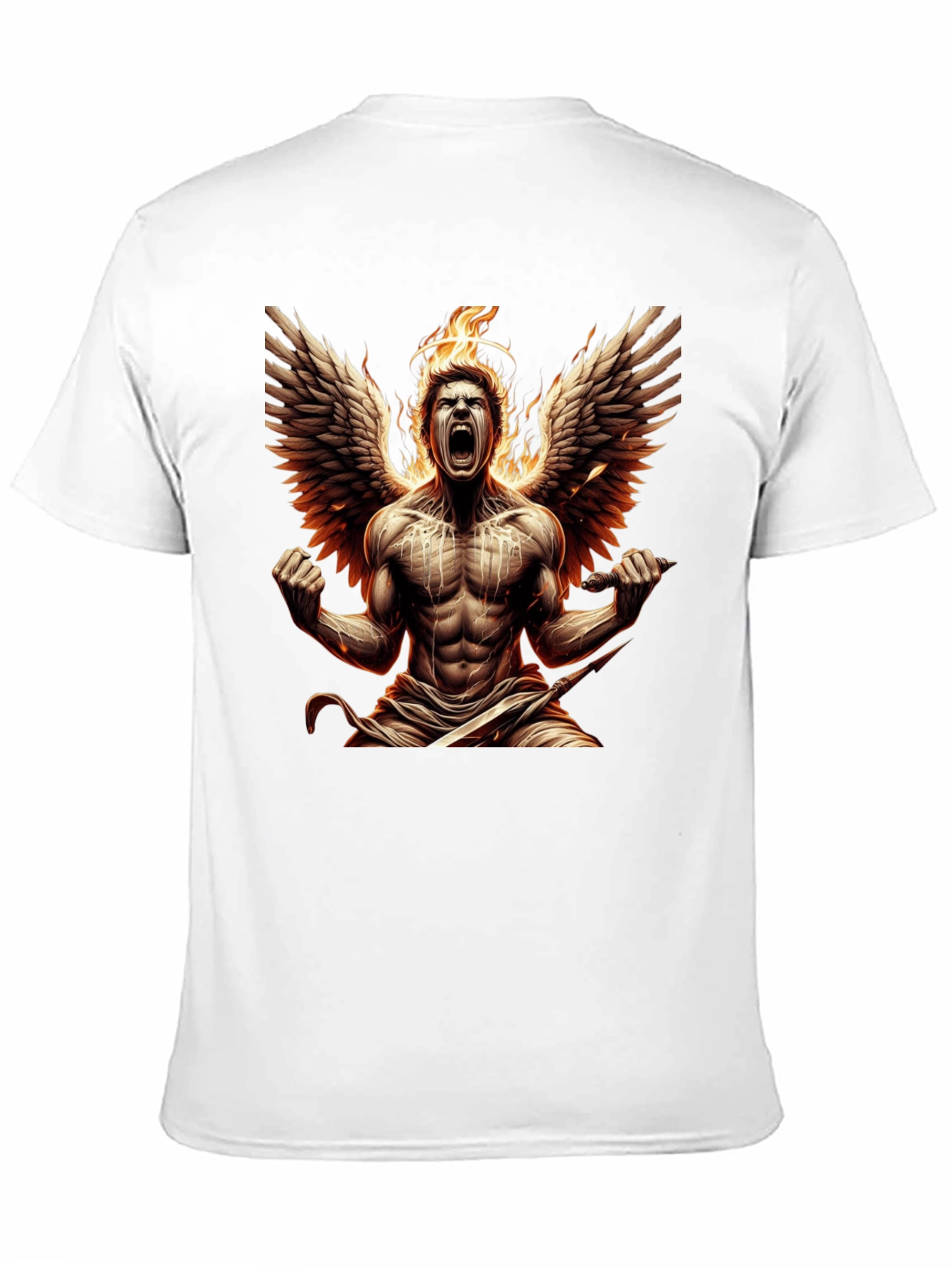 Fiery Angel Graphic Tee - Black Cotton T-Shirt