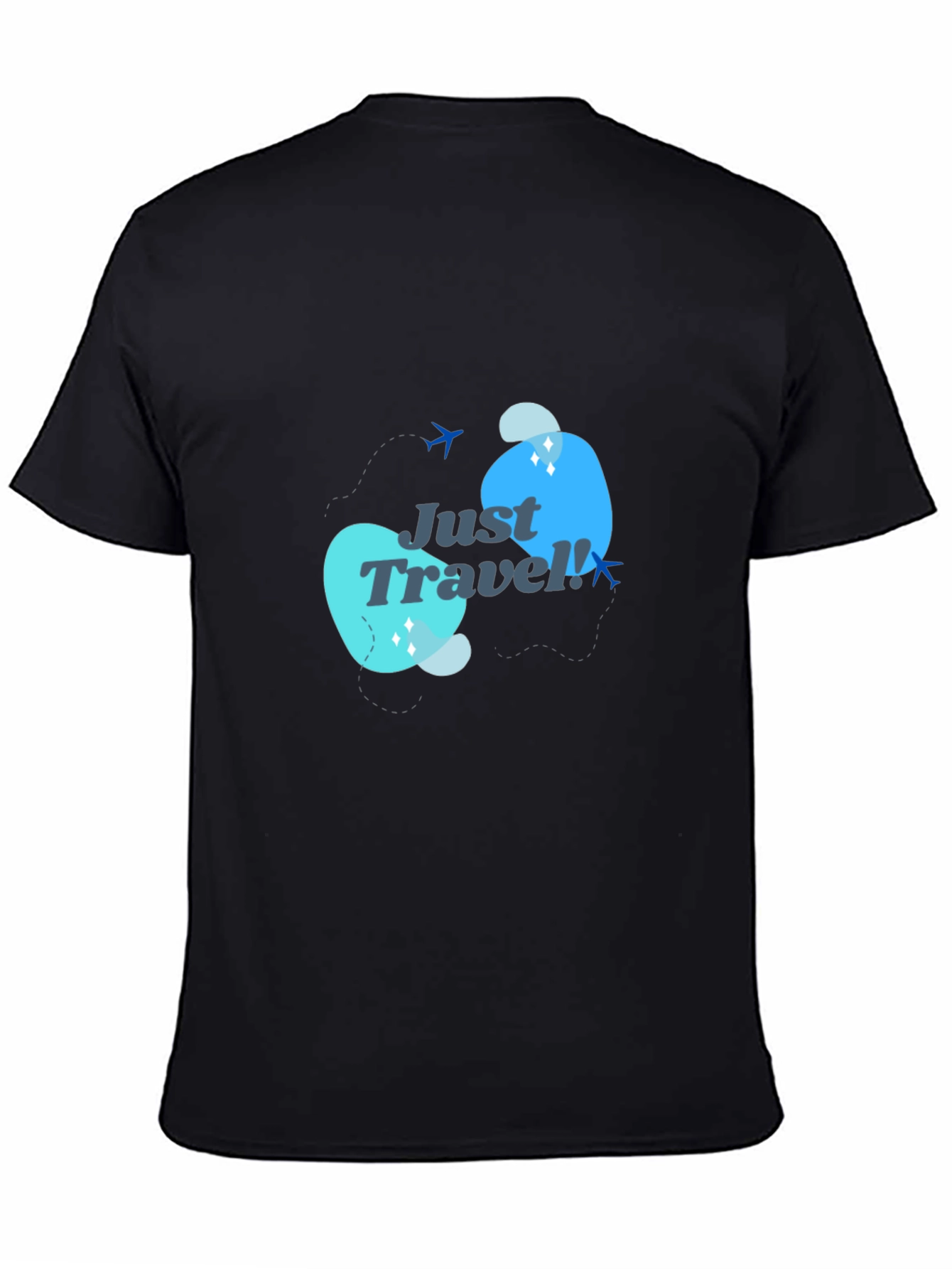 Just Travel Graphic Tee - Black Cotton T-Shirt