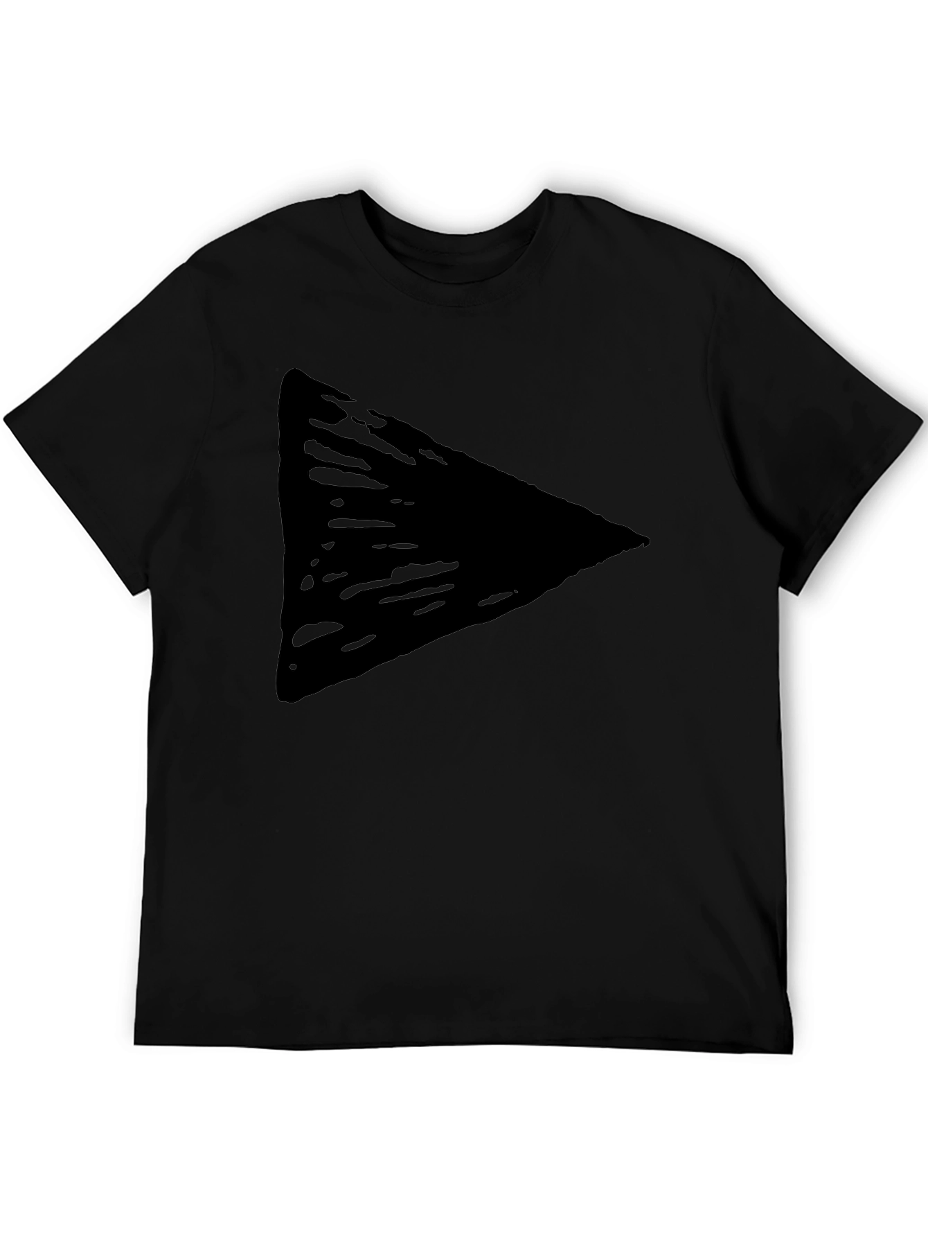 Mens Black Triangle Graphic Tee - Casual Style