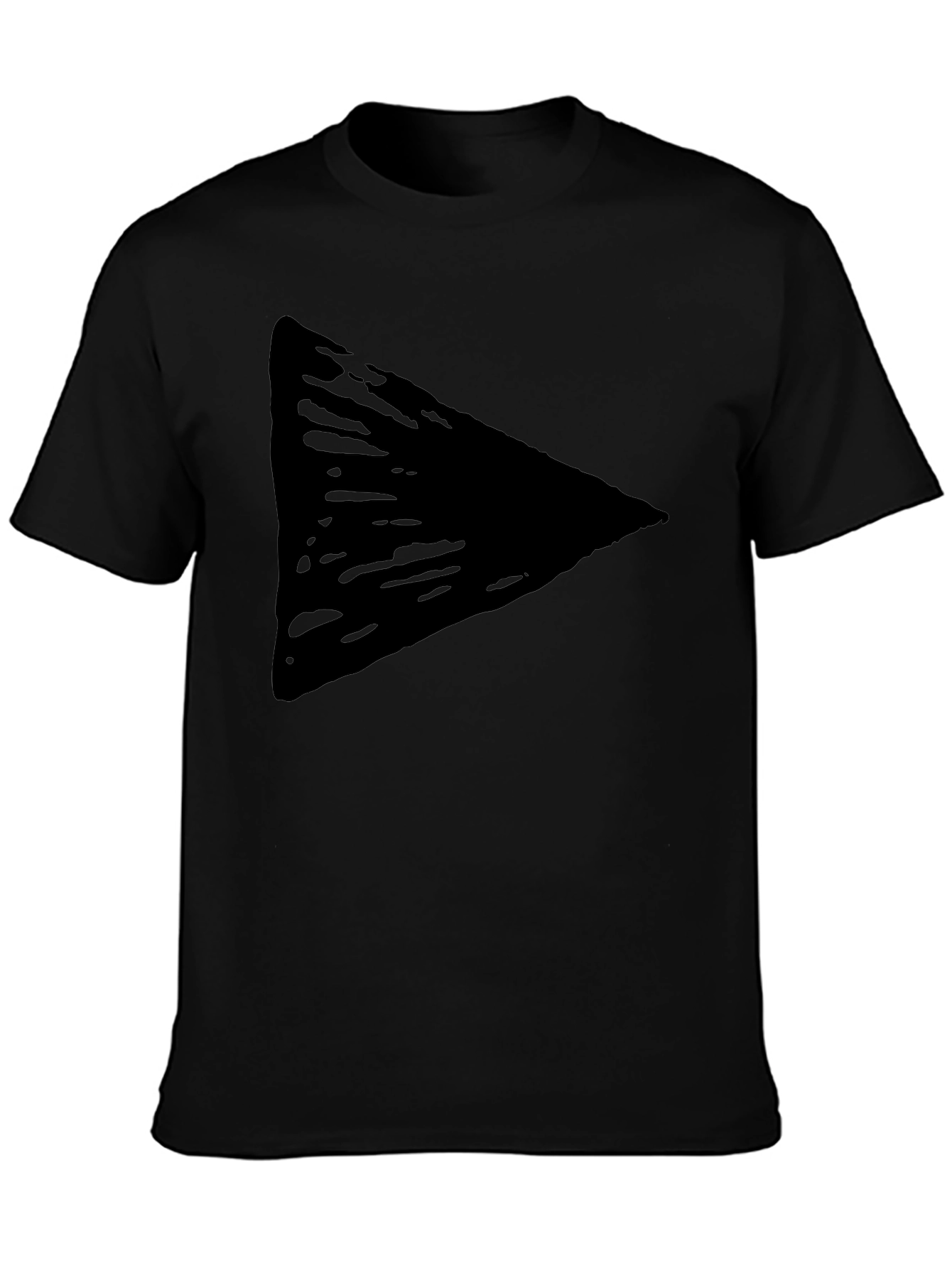 Mens Black Triangle Graphic Tee - Casual Style