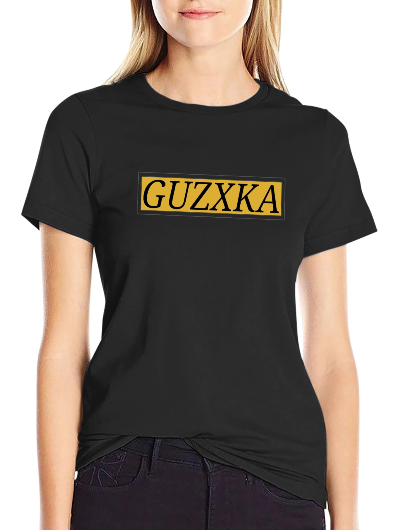 Guzxka Graphic Tee - Black Crew Neck