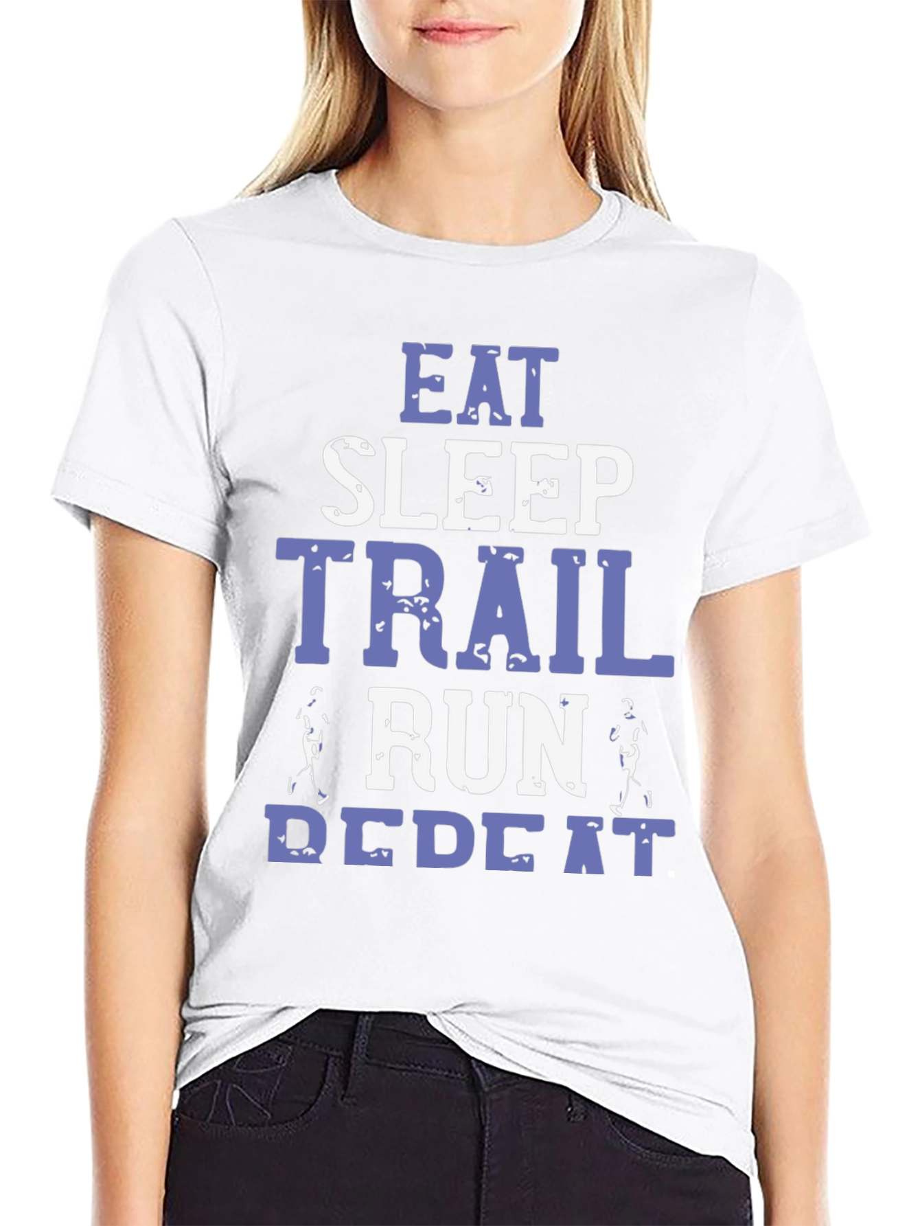 Eat Sleep Trail Run Repeat Black T-Shirt