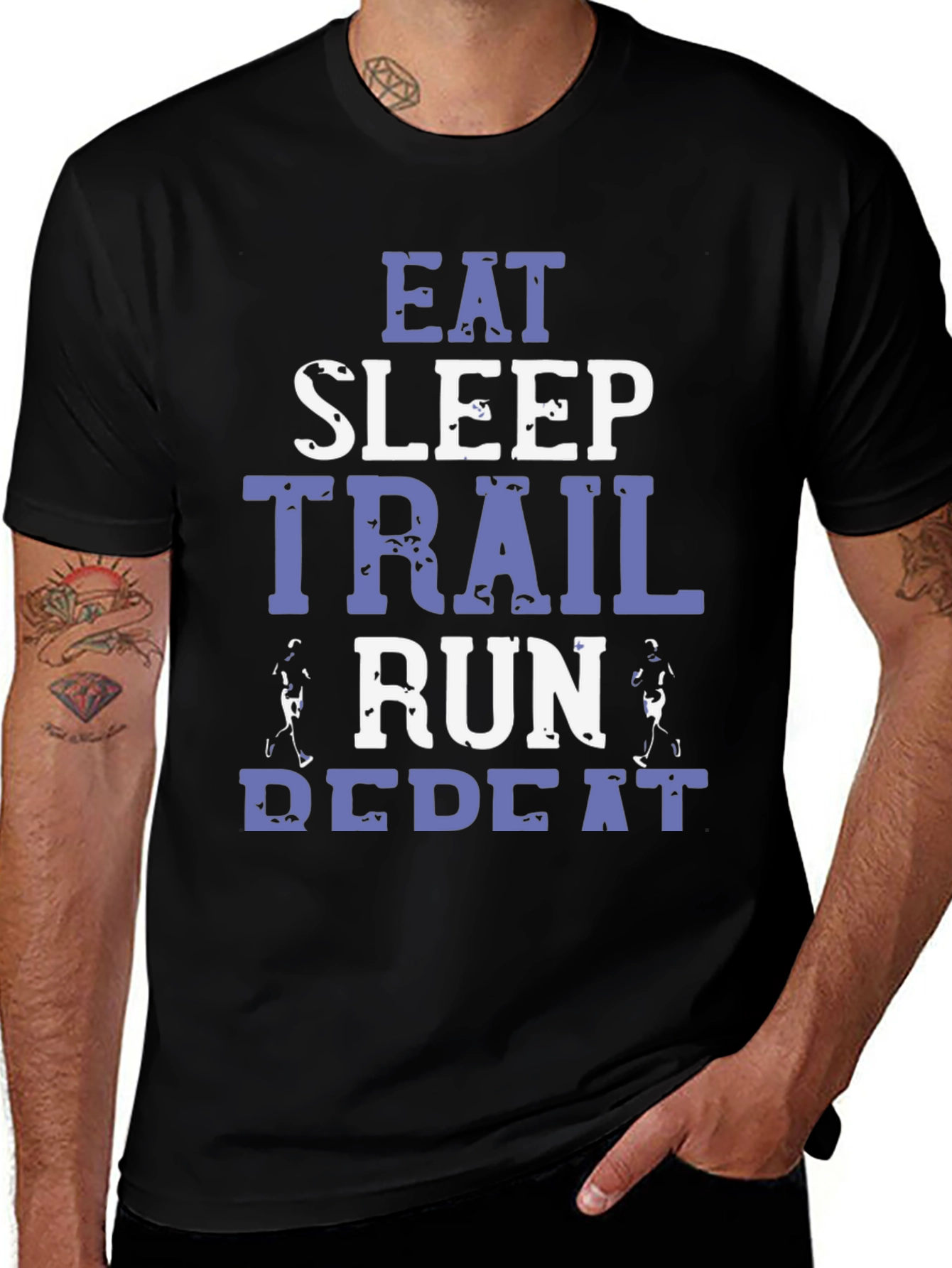 Eat Sleep Trail Run Repeat Black T-Shirt