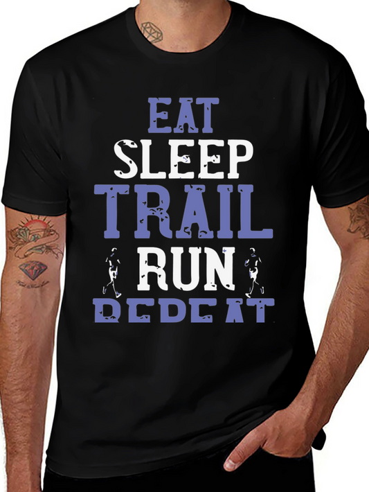 Eat Sleep Trail Run Repeat Black T-Shirt