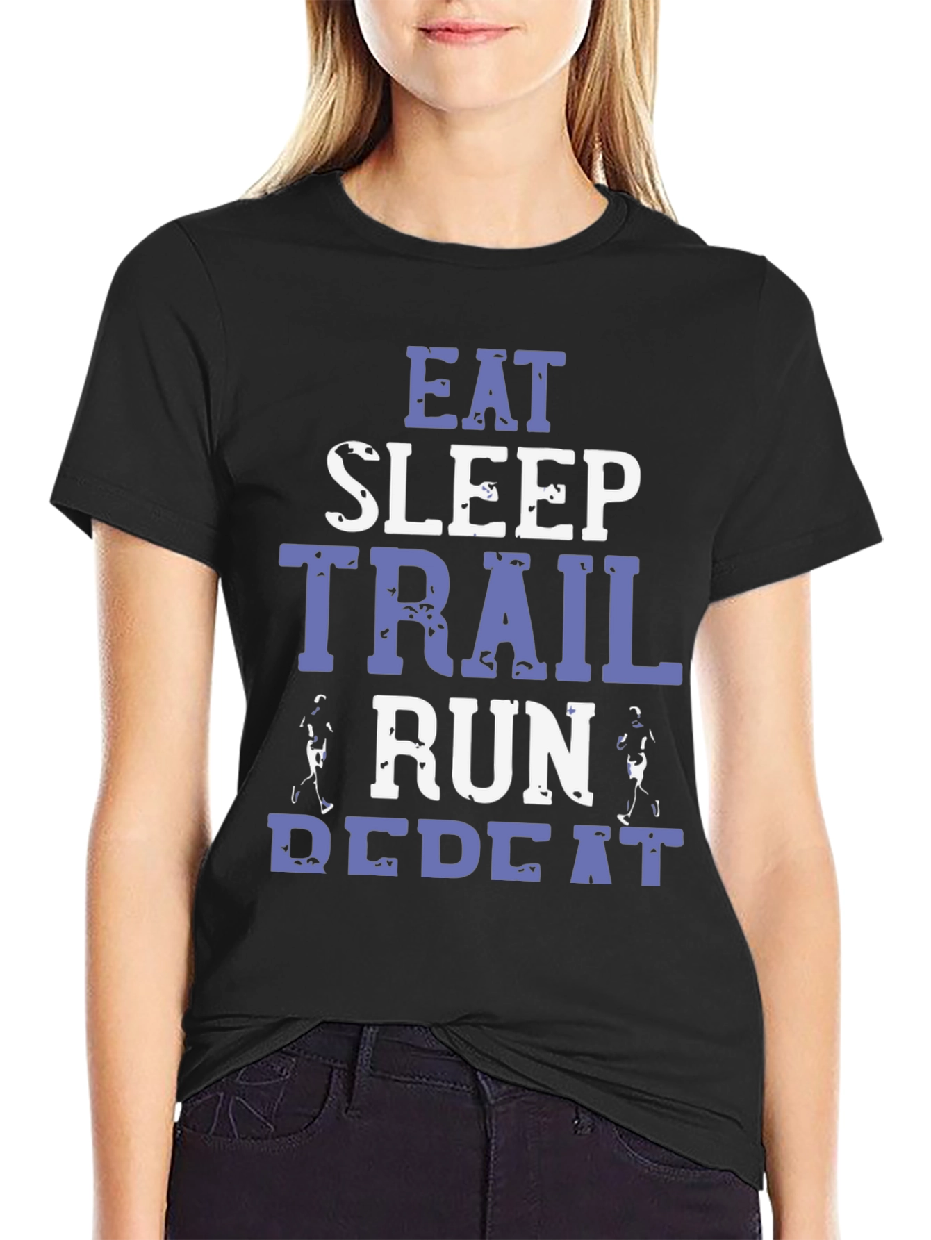 Eat Sleep Trail Run Repeat Black T-Shirt