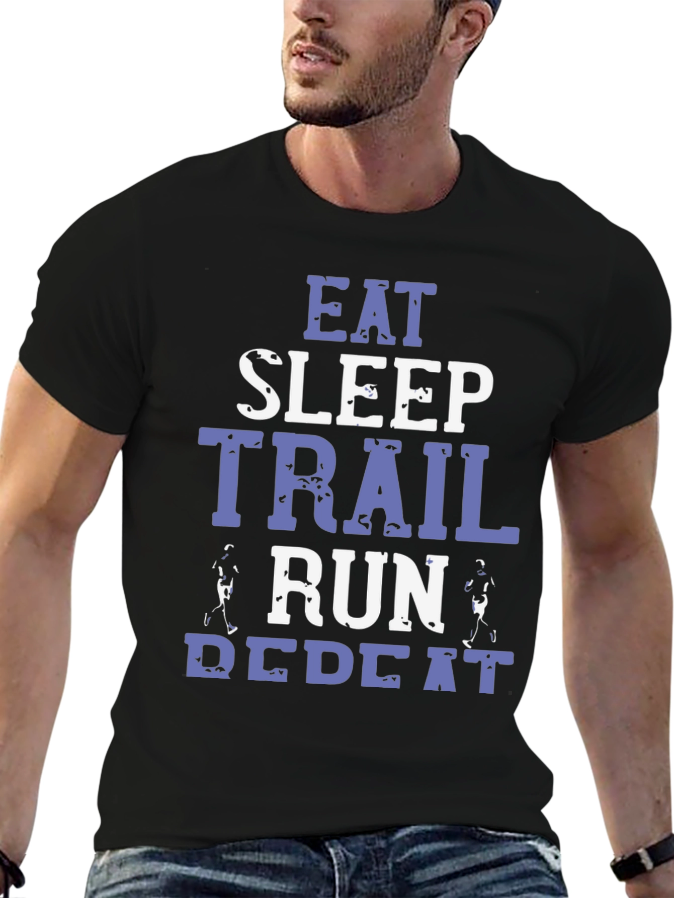 Eat Sleep Trail Run Repeat Black T-Shirt