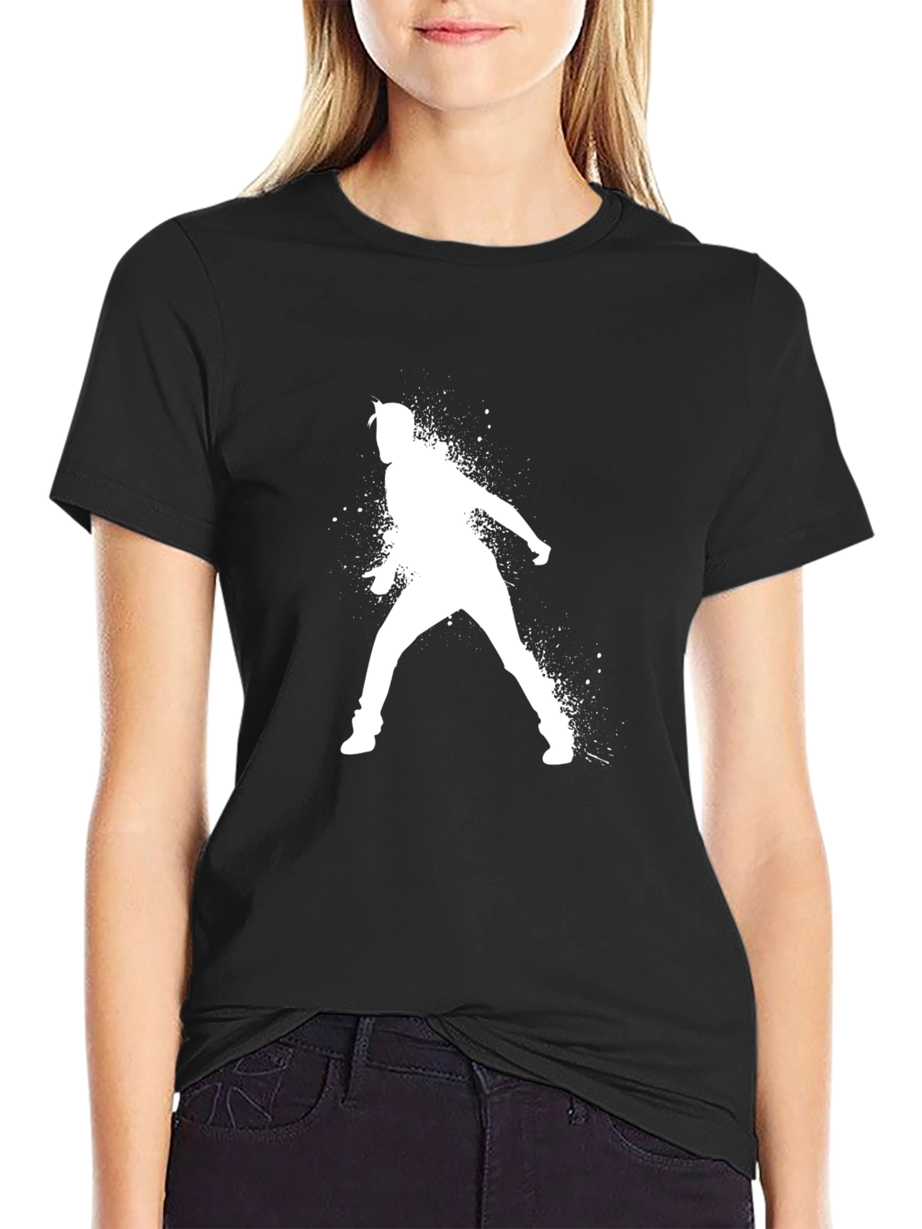 Streetwear Graphic Tee - White Silhouette Design