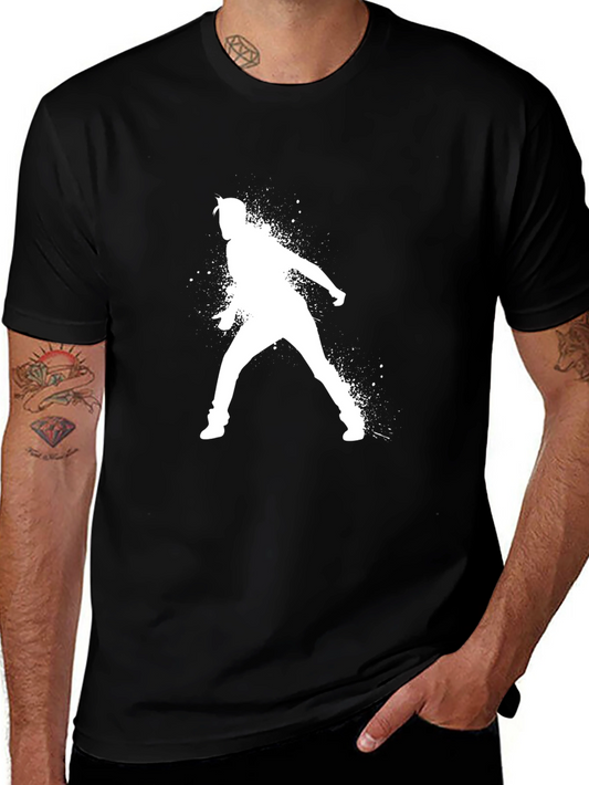 Streetwear Graphic Tee - White Silhouette Design