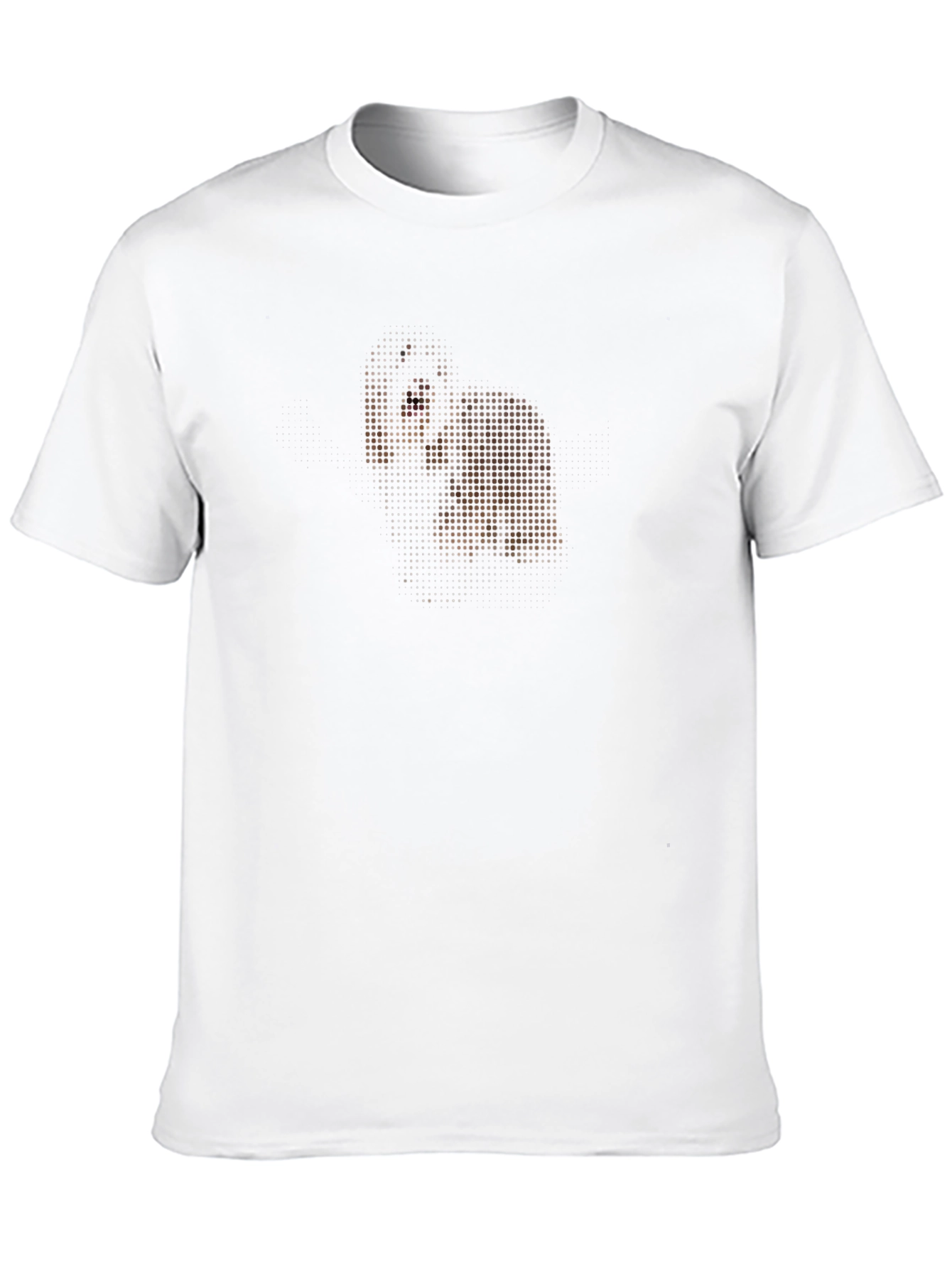 Dotted Portrait Graphic Black T-Shirt