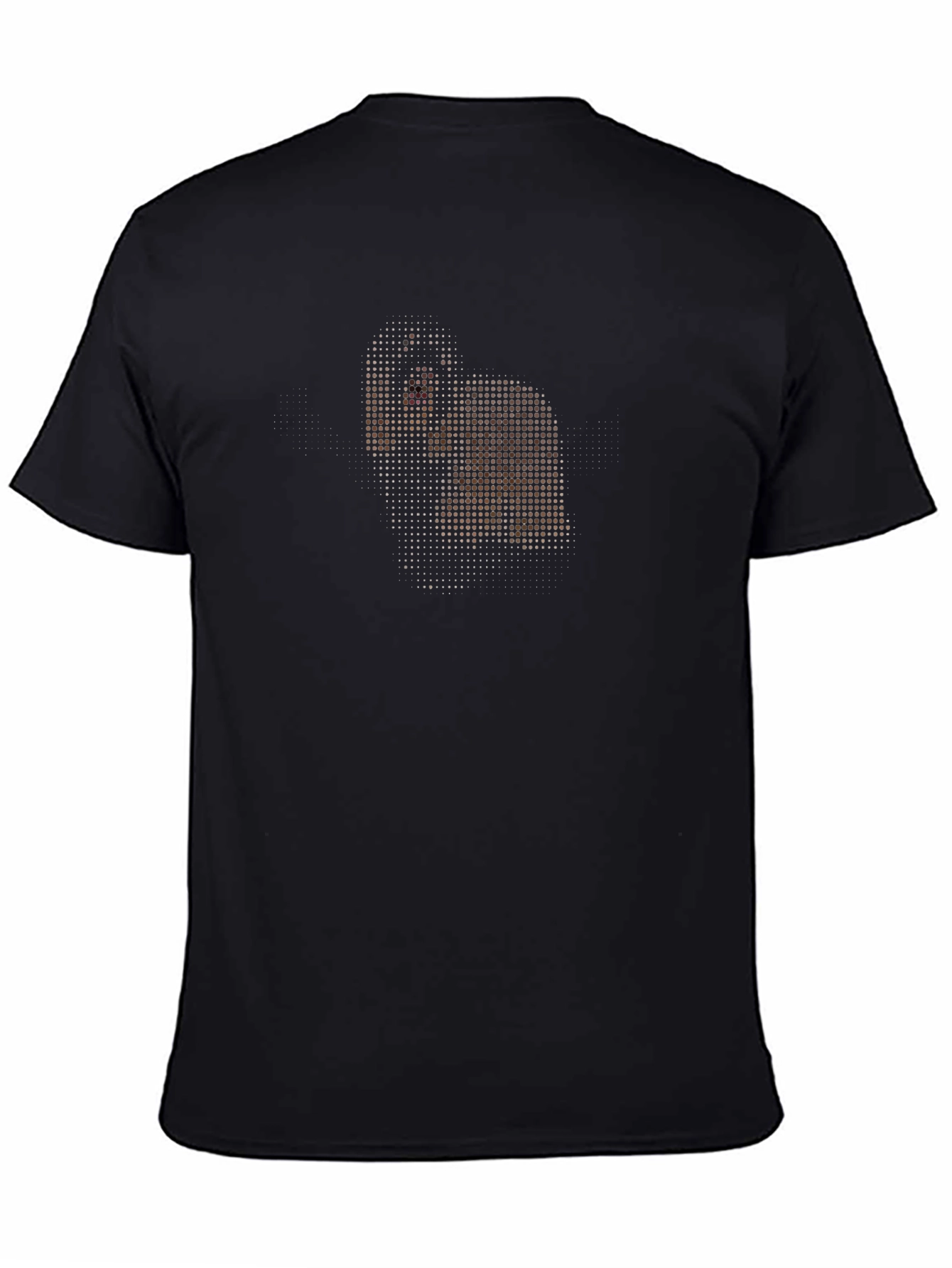 Dotted Portrait Graphic Black T-Shirt