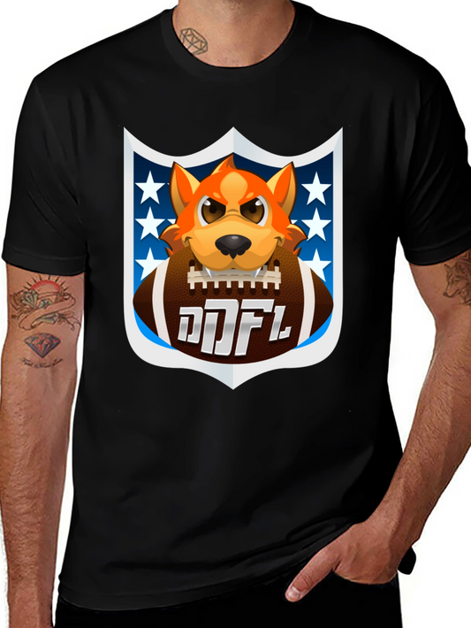 Cartoon Dog Holding Football T-Shirt