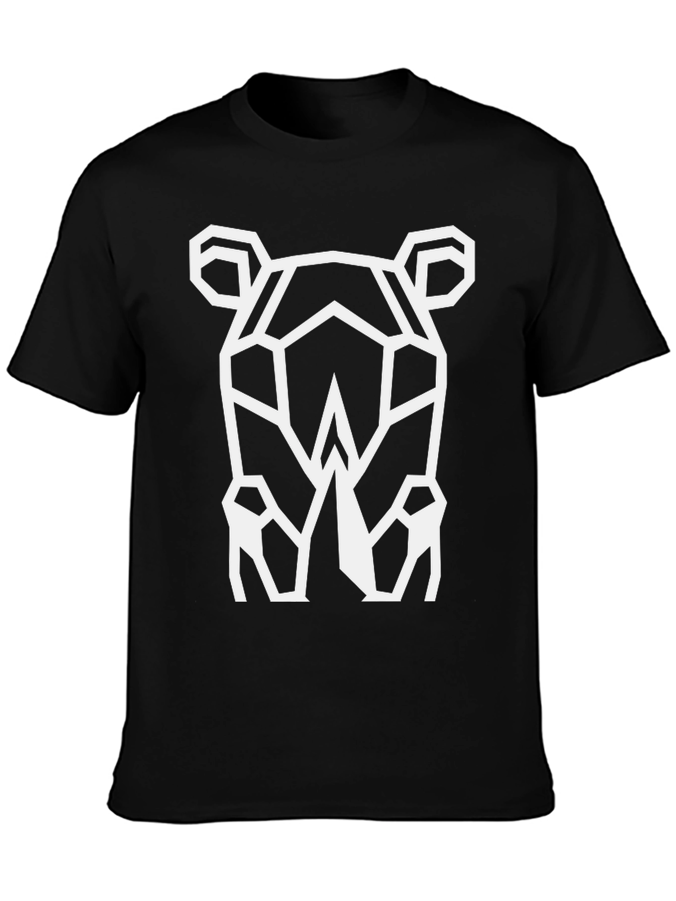 Geometric Rhino Graphic Tee - Cool Black T-Shirt