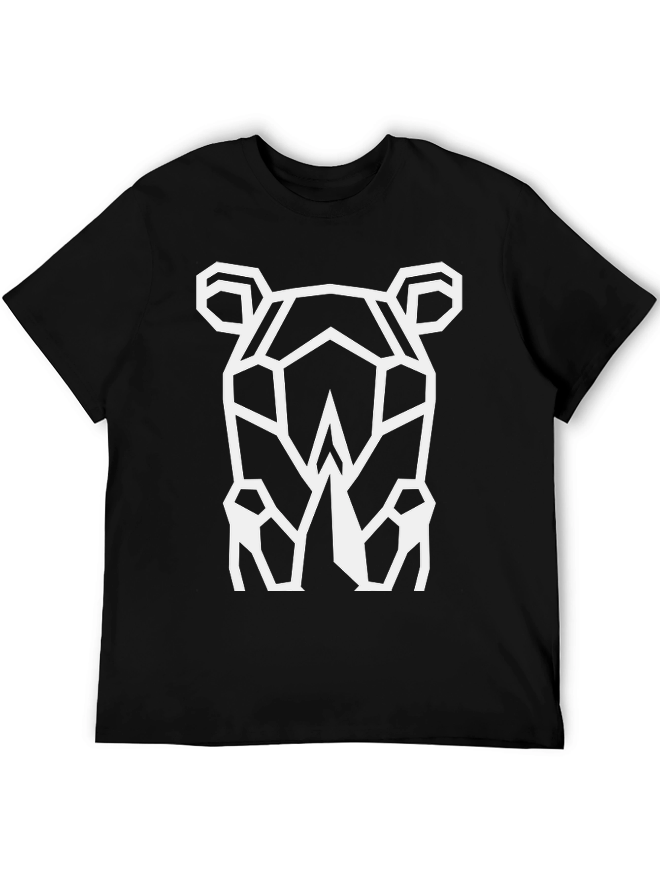 Geometric Rhino Graphic Tee - Cool Black T-Shirt