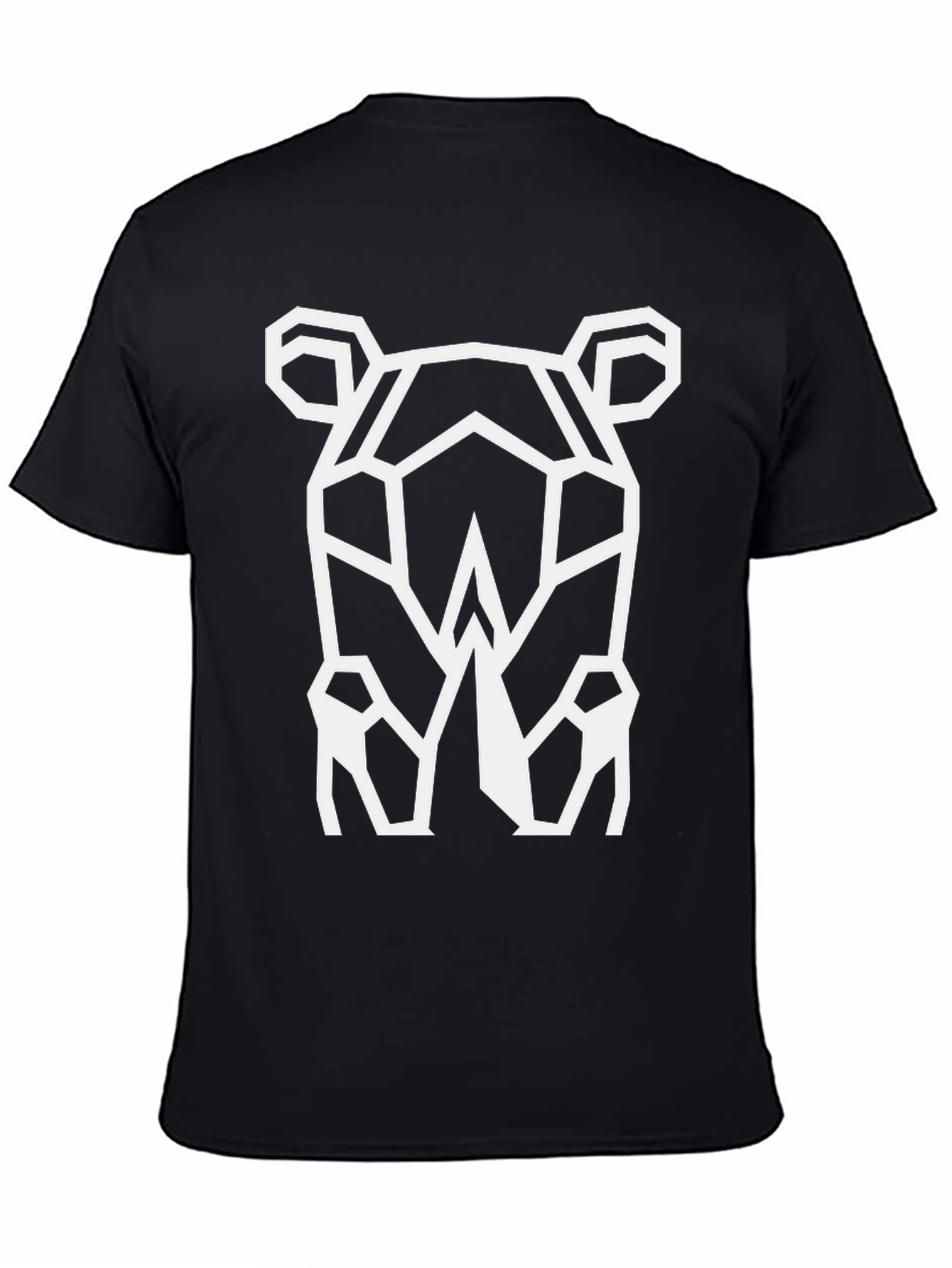 Geometric Rhino Graphic Tee - Cool Black T-Shirt