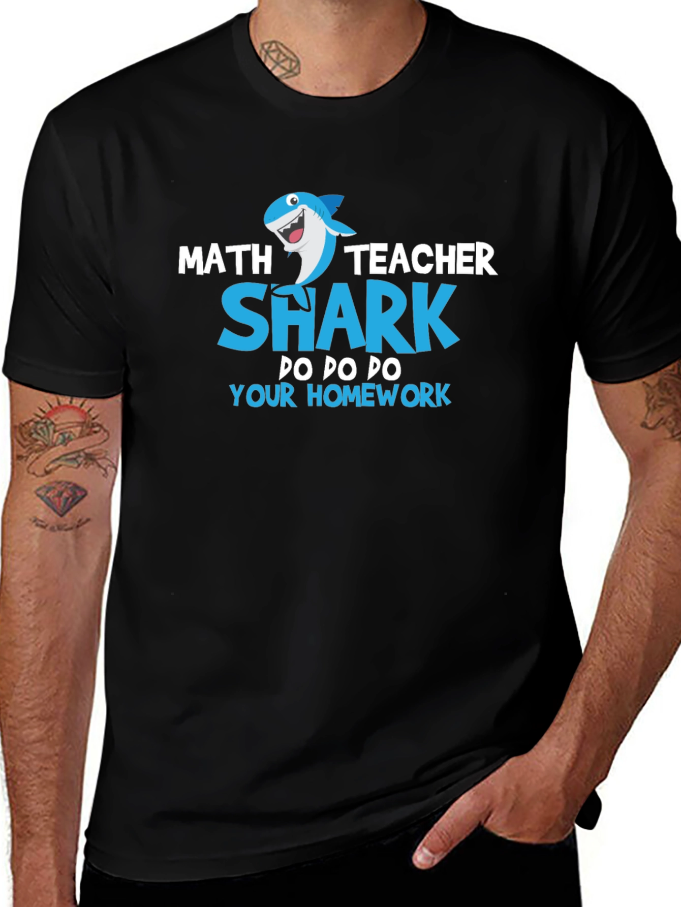 Math Teacher Shark T-Shirt: Do Your Homework!