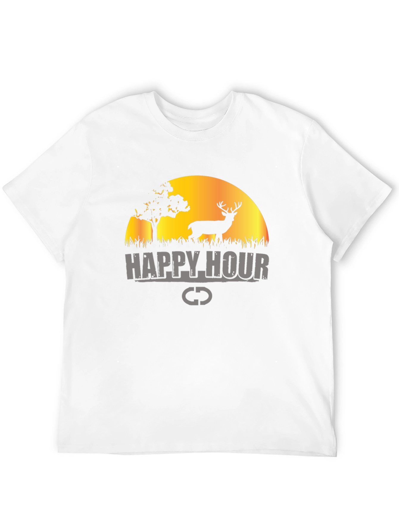 Happy Hour Deer Graphic Black T-Shirt