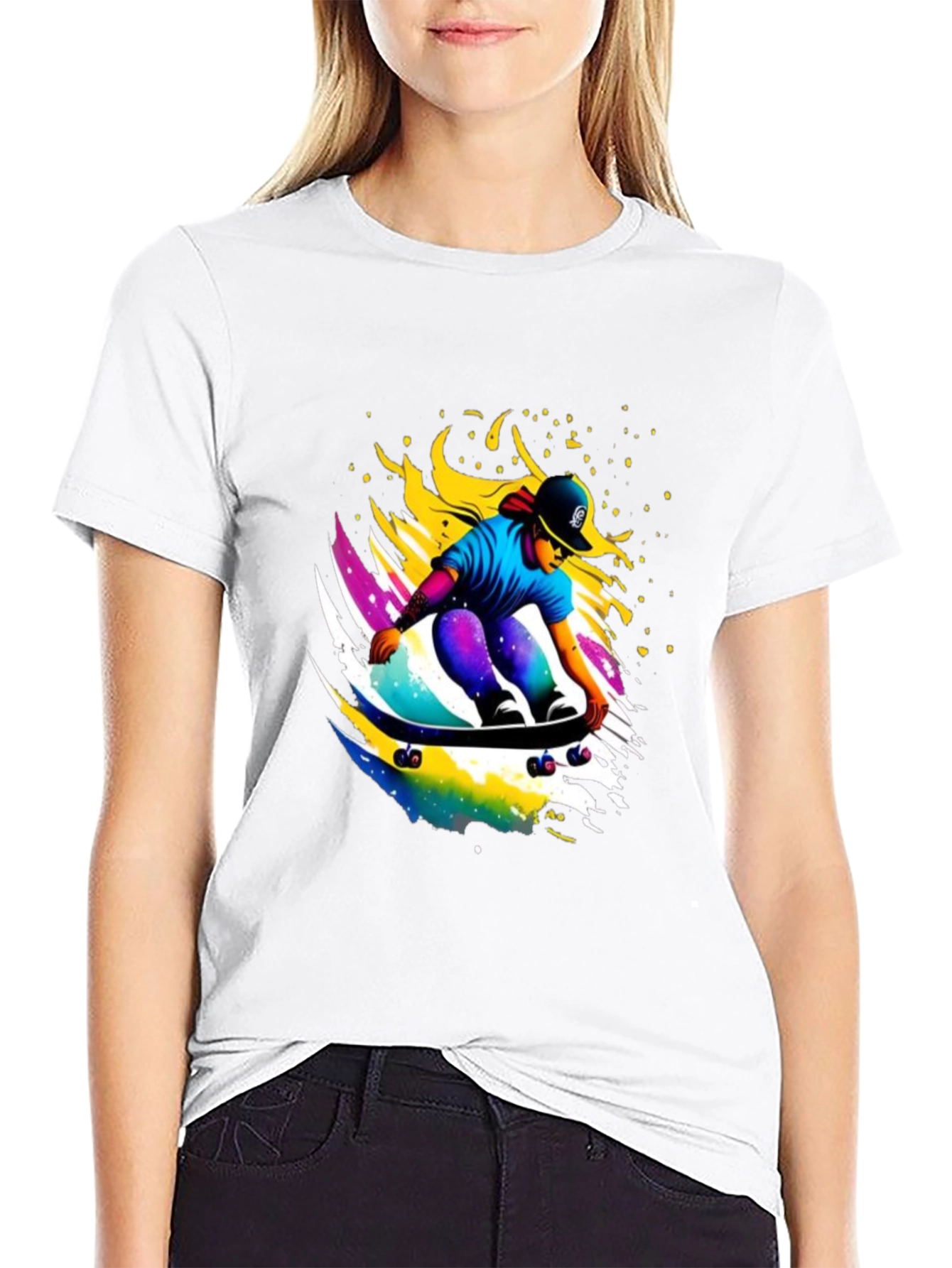 Skateboarding Graphic Tee - Cool Black T-Shirt