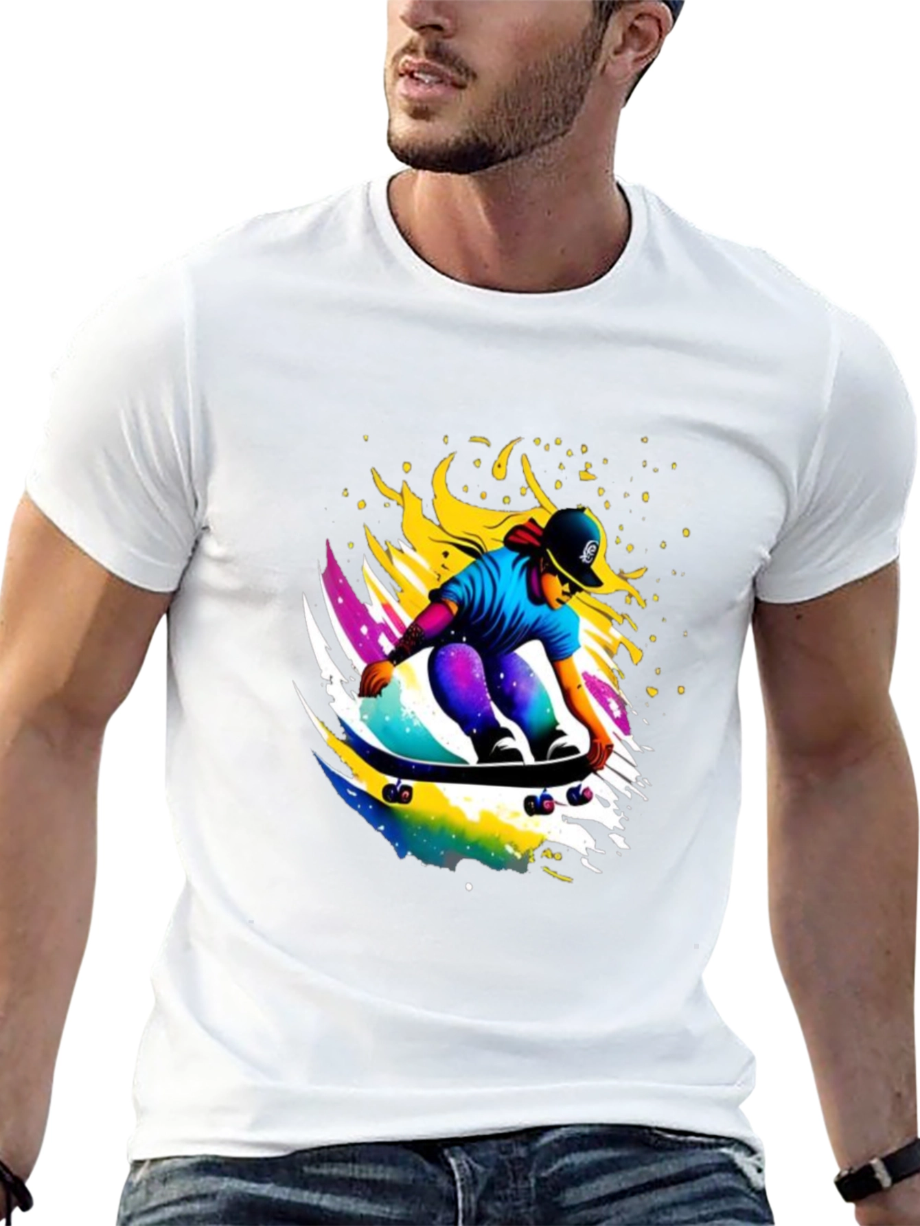 Skateboarding Graphic Tee - Cool Black T-Shirt