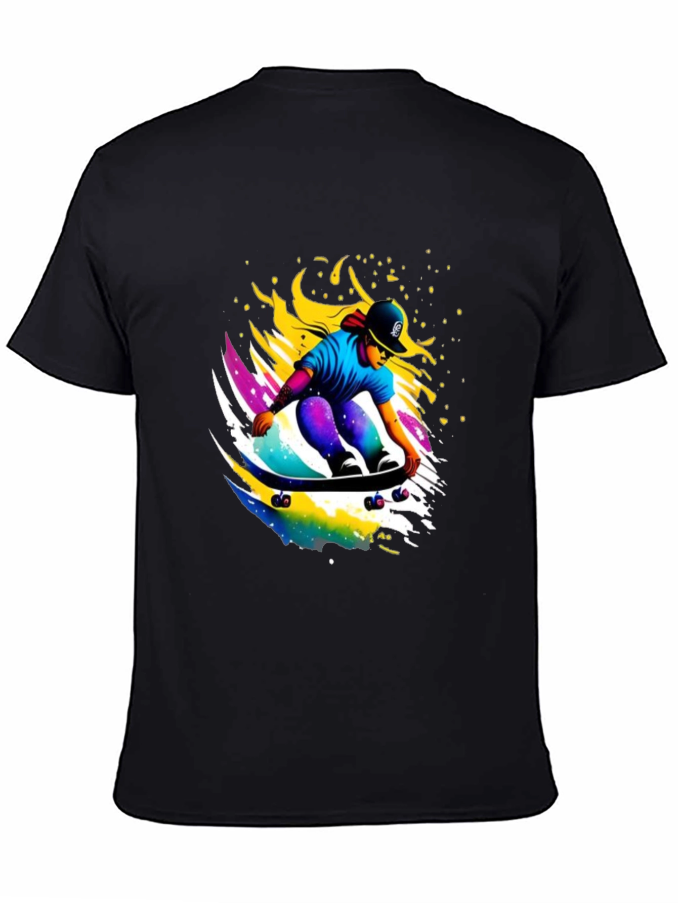 Skateboarding Graphic Tee - Cool Black T-Shirt