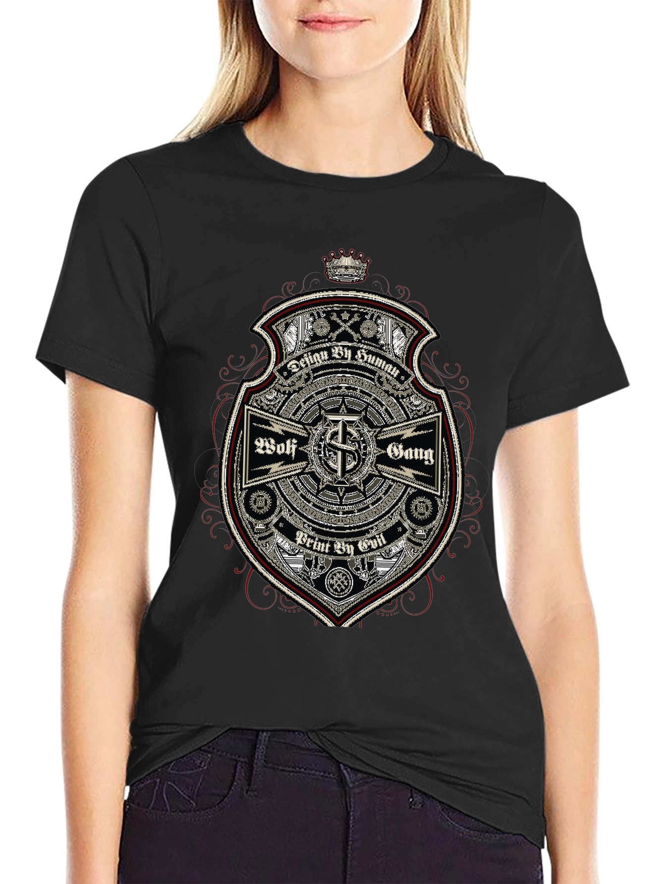 Wolf Gang Graphic Print Black T-Shirt