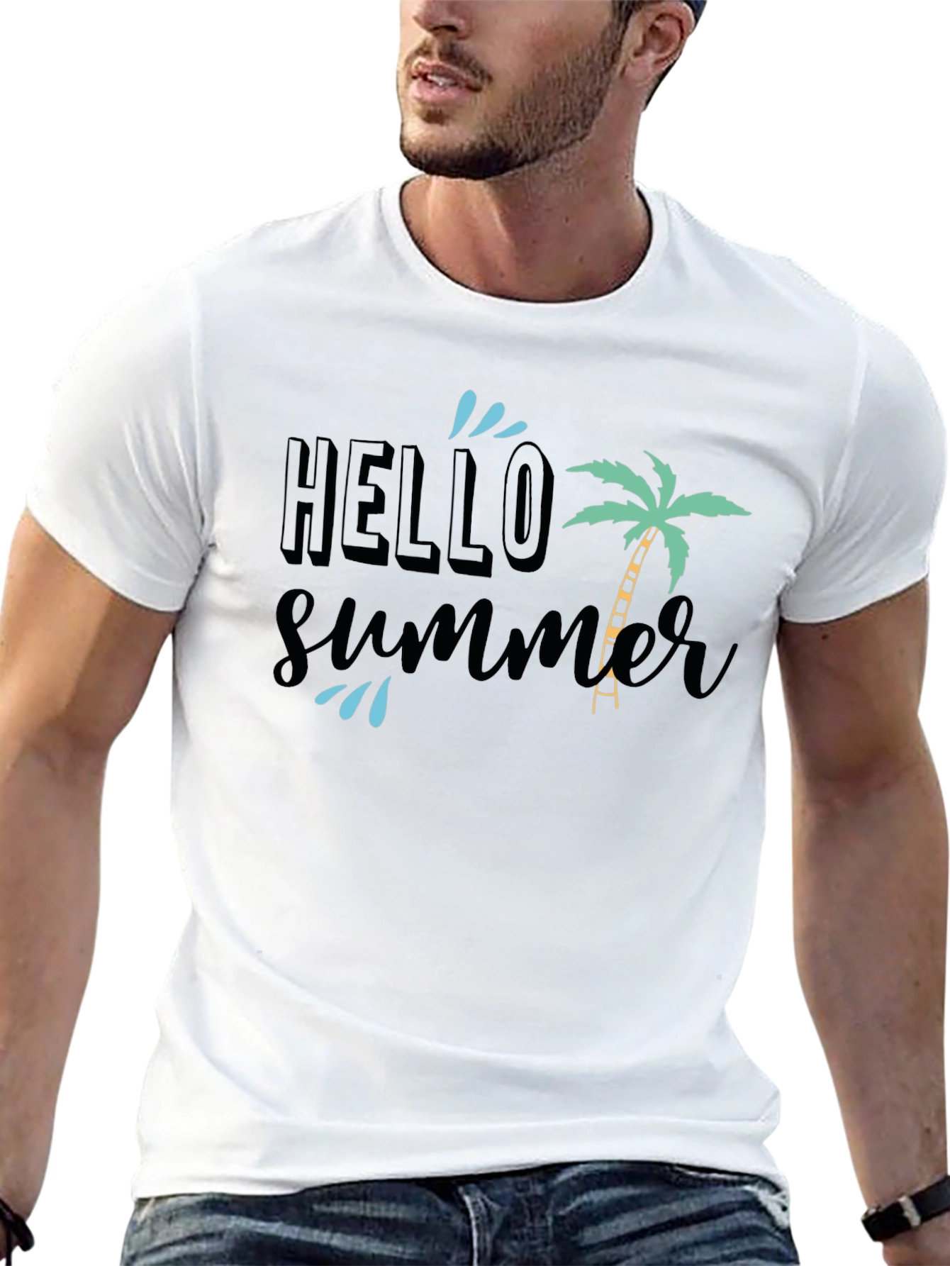 Hello Summer Black Graphic Tee