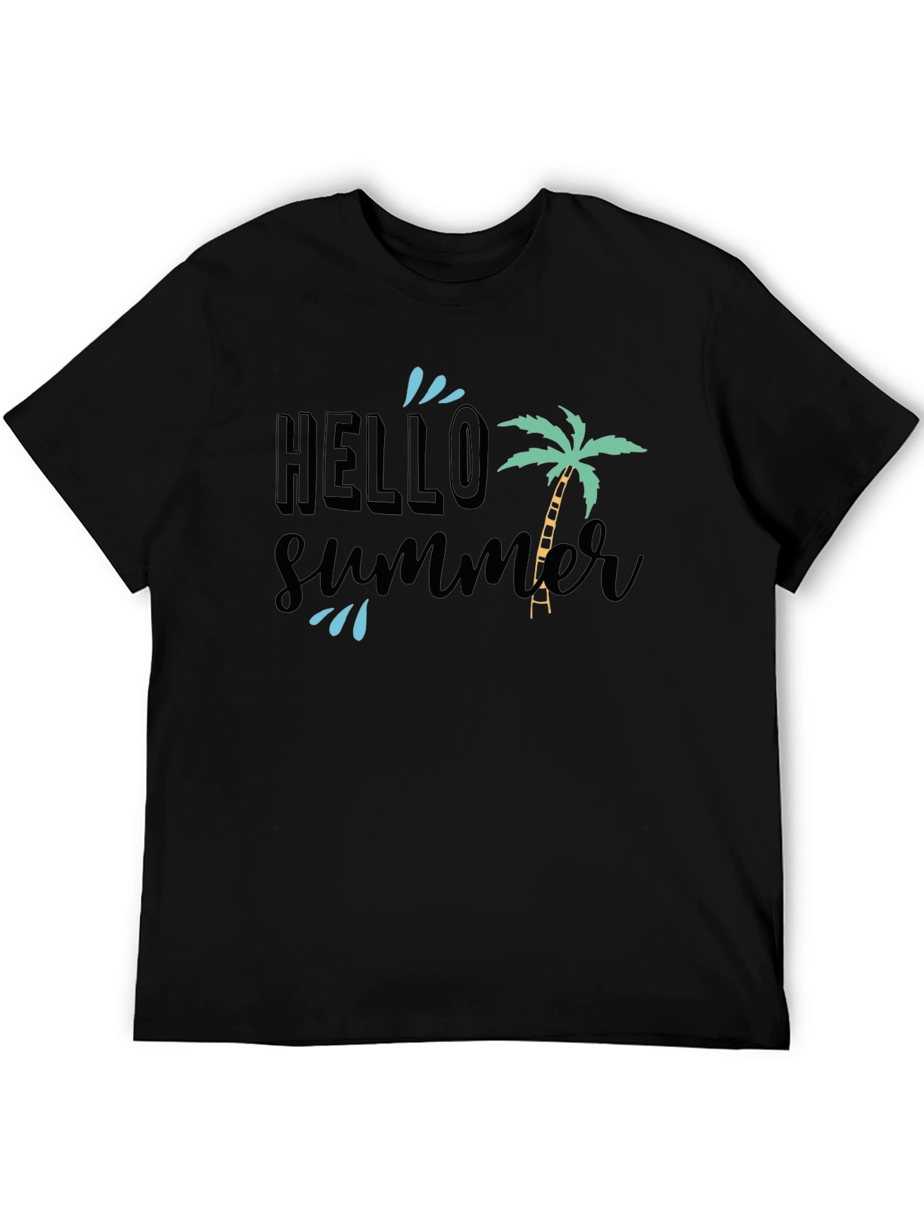 Hello Summer Black Graphic Tee