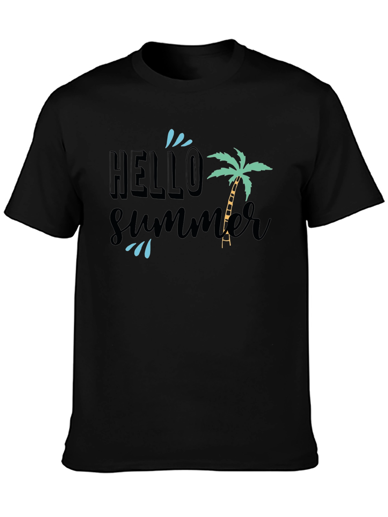 Hello Summer Black Graphic Tee