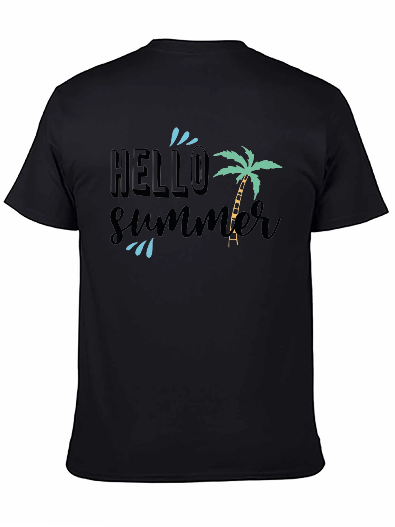 Hello Summer Black Graphic Tee