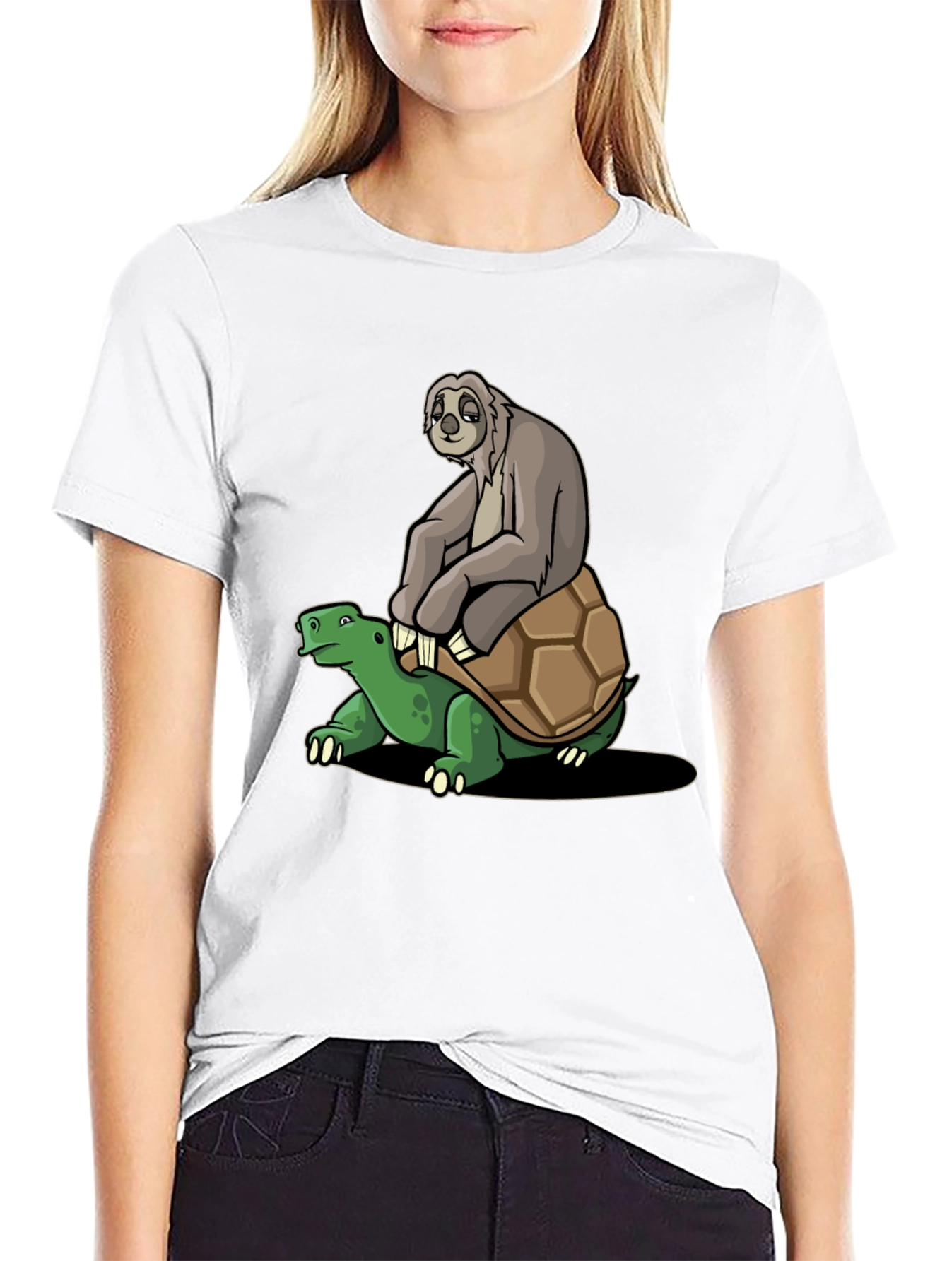 Sloth Riding Turtle Graphic Tee
