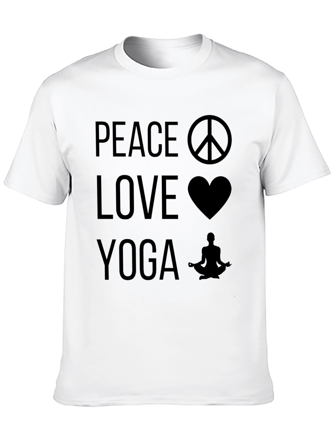 Peace Love Yoga Graphic Tee - Black